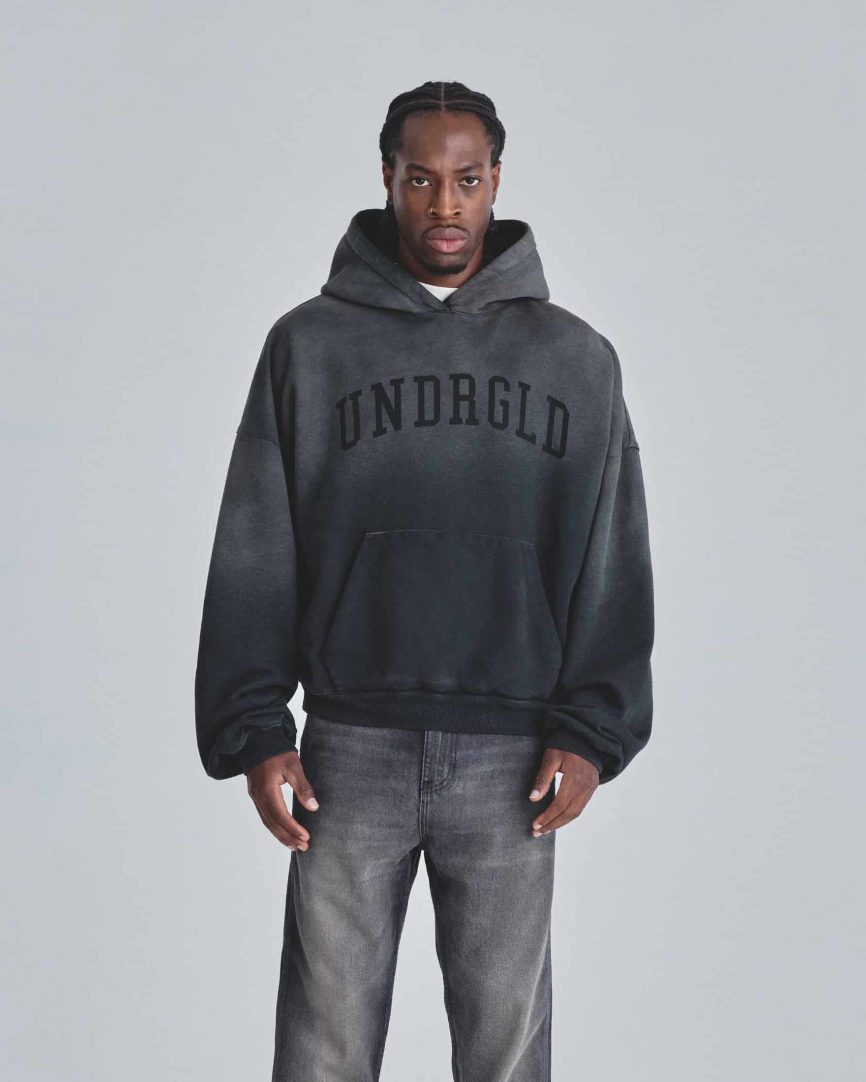 Line Varsity UNDRGLD Boxy Fit Hoodie Faded Black - miniatura 2