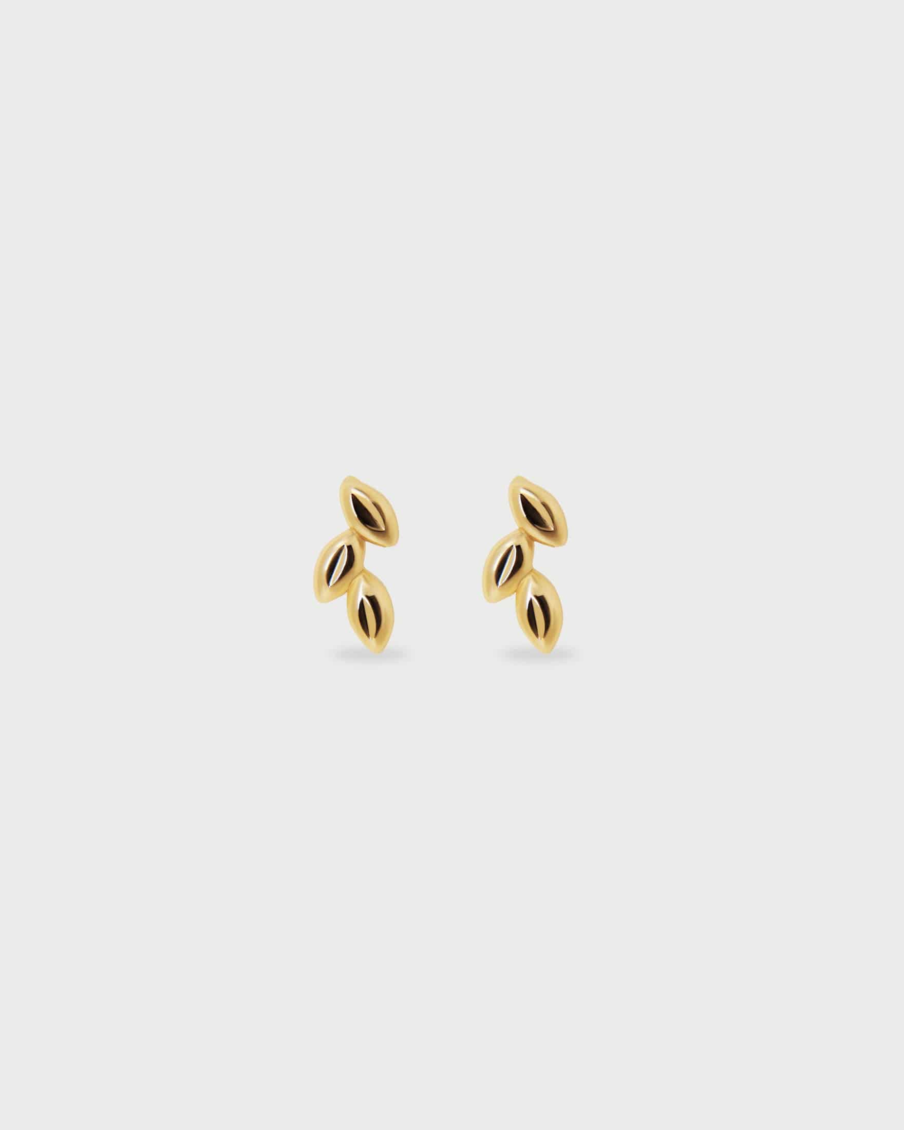 Aretes 3 Hojas Oro - miniatura 1