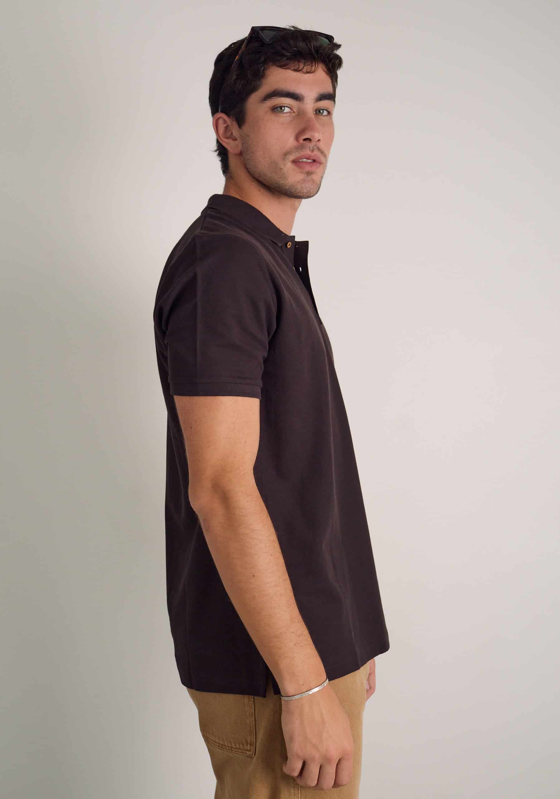 Camiseta Polo H Unicolor L-Ros Café Osc - miniatura 3