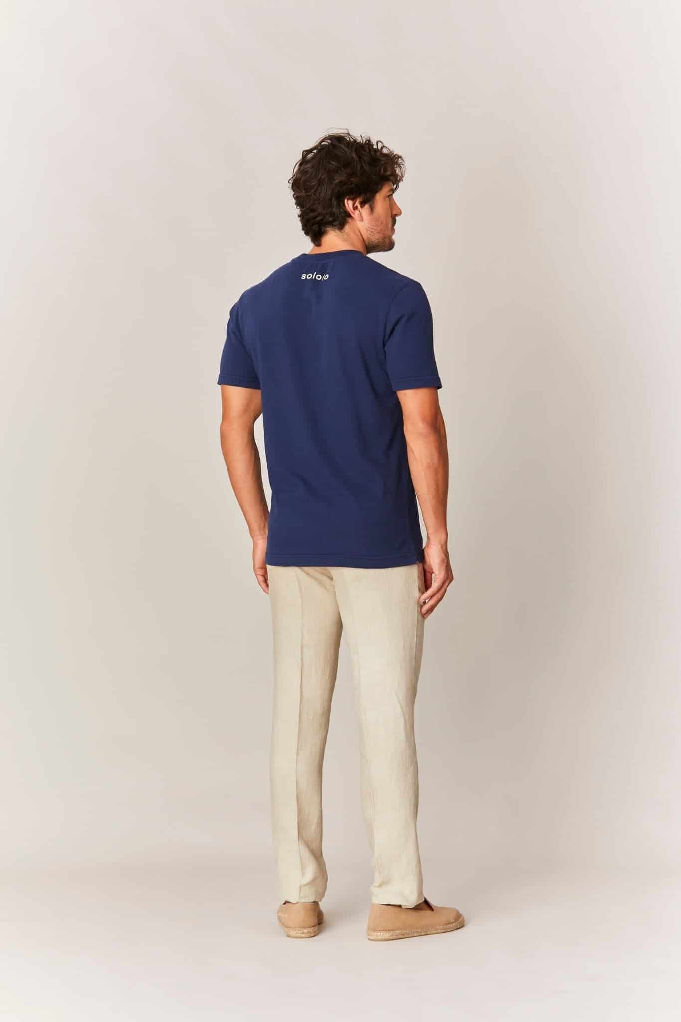 men’s cotton t-shirt navy giorgio - miniatura 4