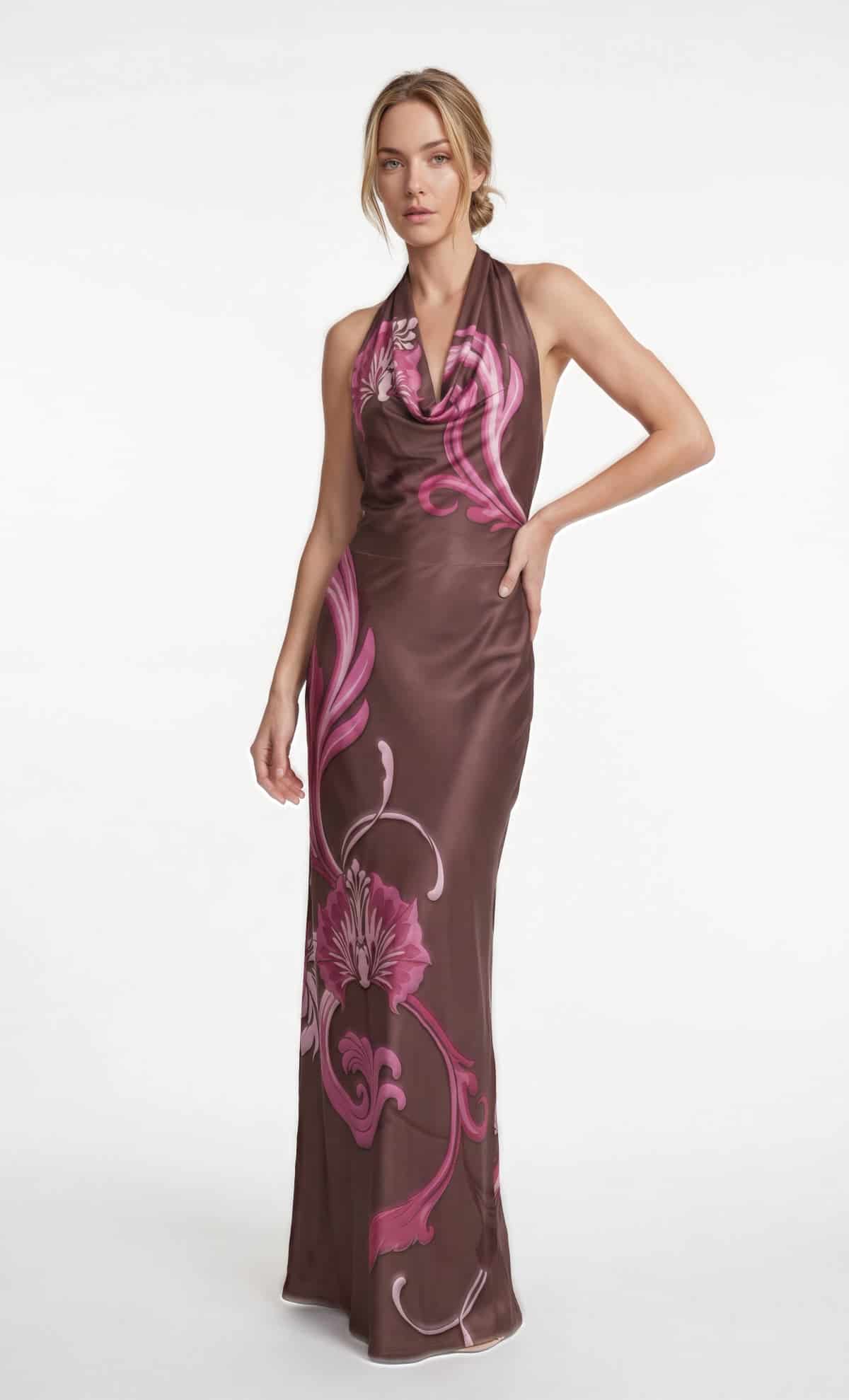 Vestido largo Moonflower Brown - miniatura 2