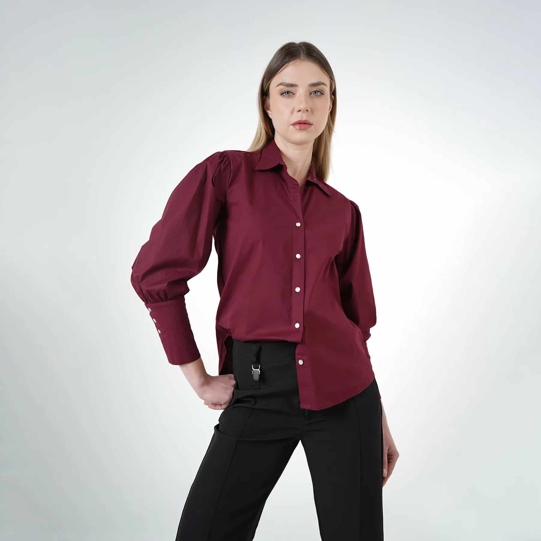 Camisa Cuello Camisero Manga Larga - miniatura 4
