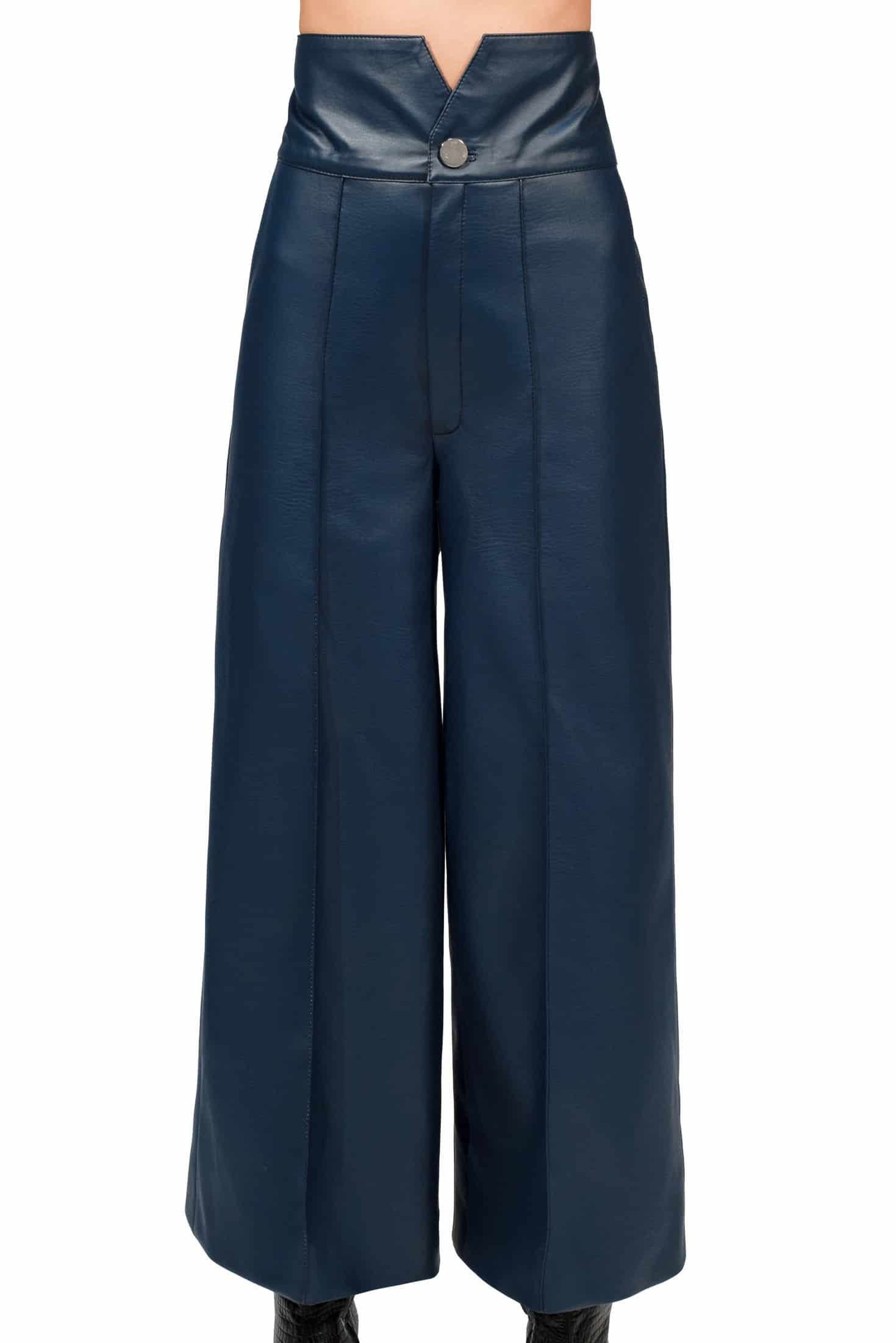 LEATHER HIGH WAIST CULOTTE - miniatura 1