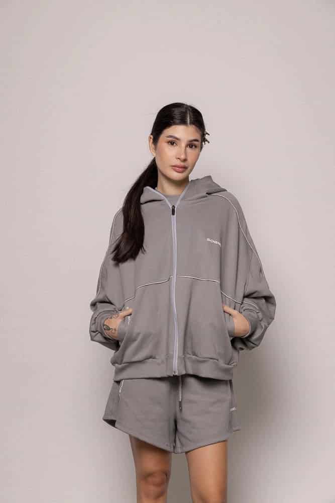 Hoodie 87/27 Sgo Dama-Gris - miniatura 2