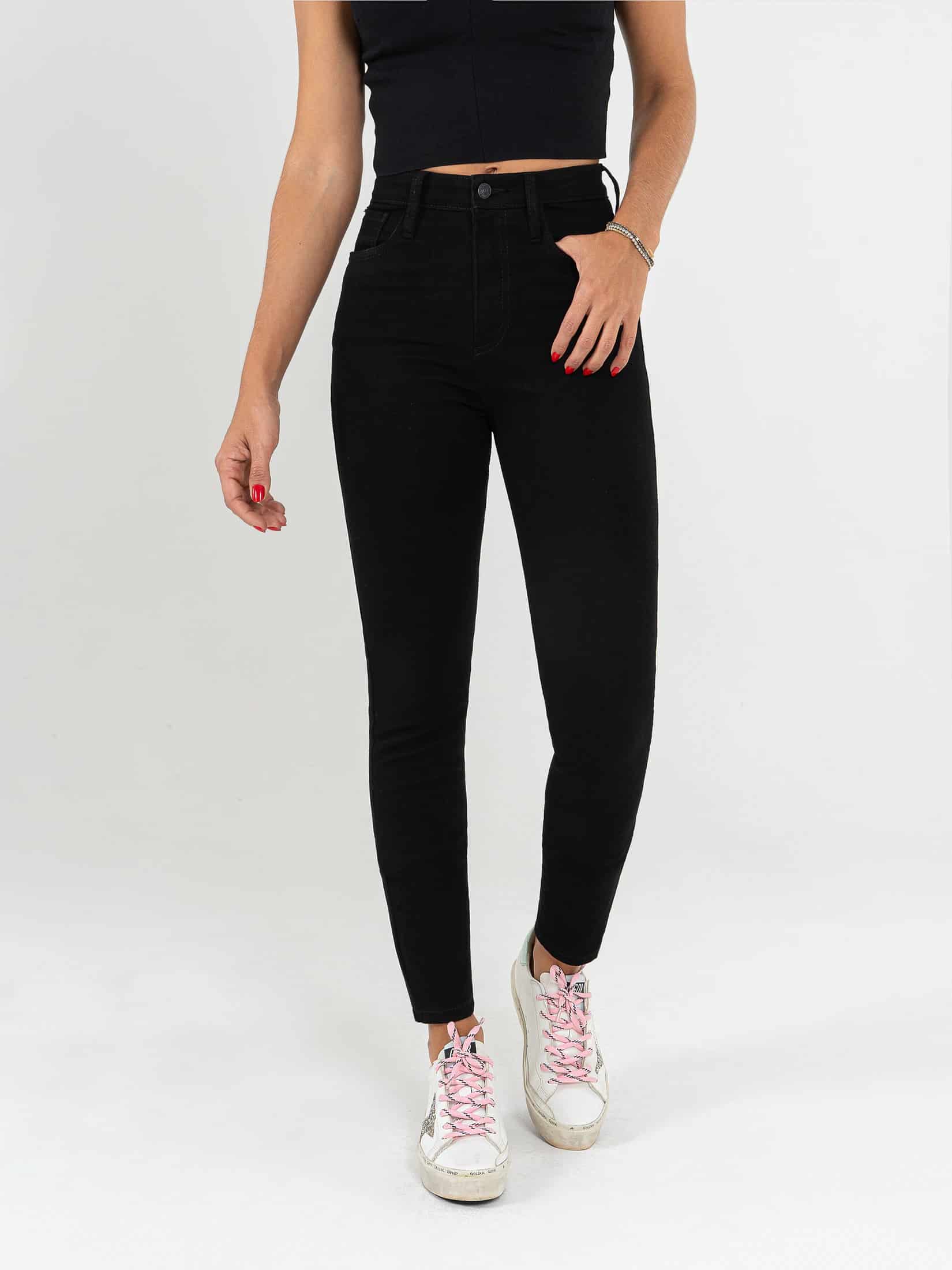 Ref: 064076  Jean skinny stretch, tiro alto, tono negro. - miniatura 1