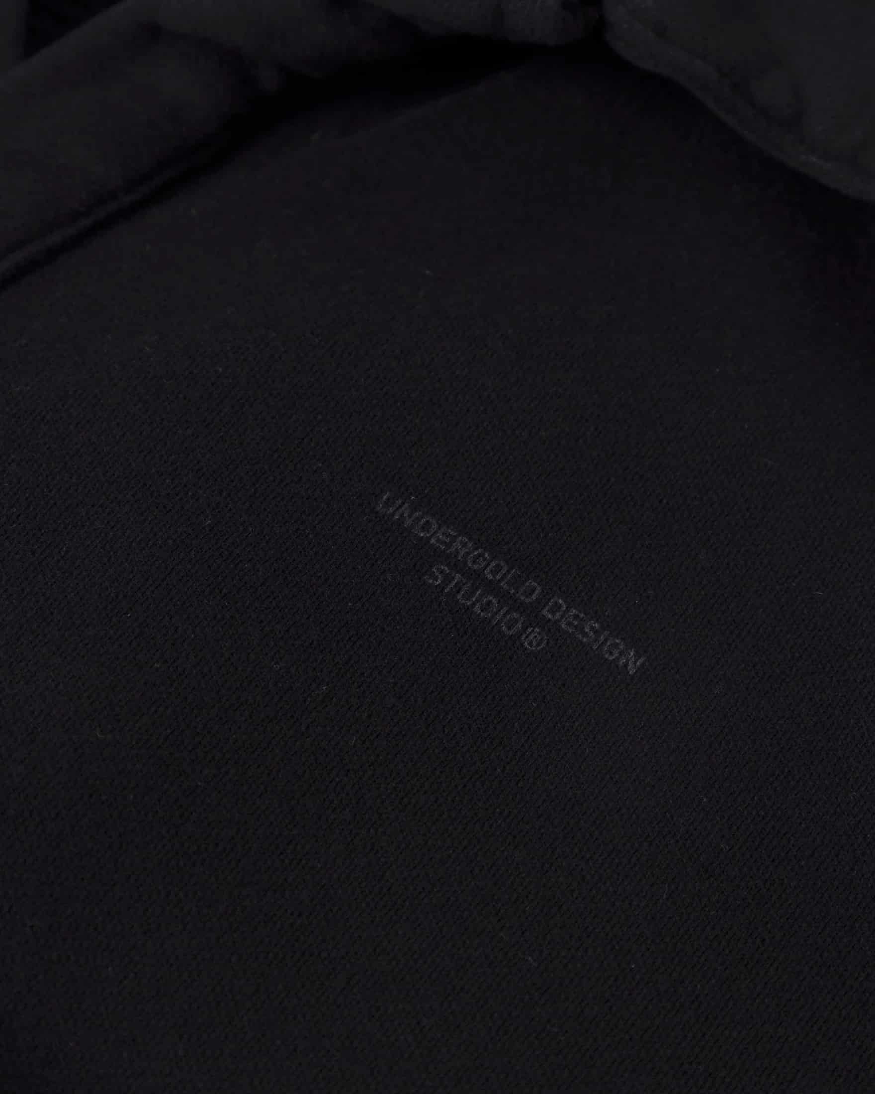 Basics Polo Collar Boxy Fit Hoodie Black - miniatura 11