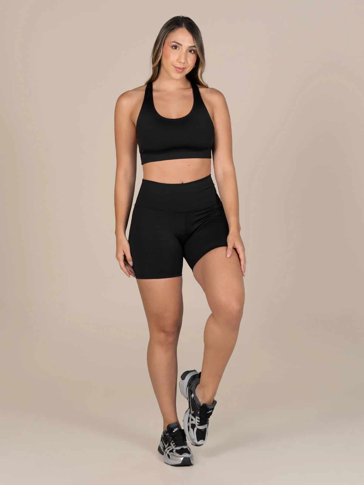 Black short fitness set - miniatura 1