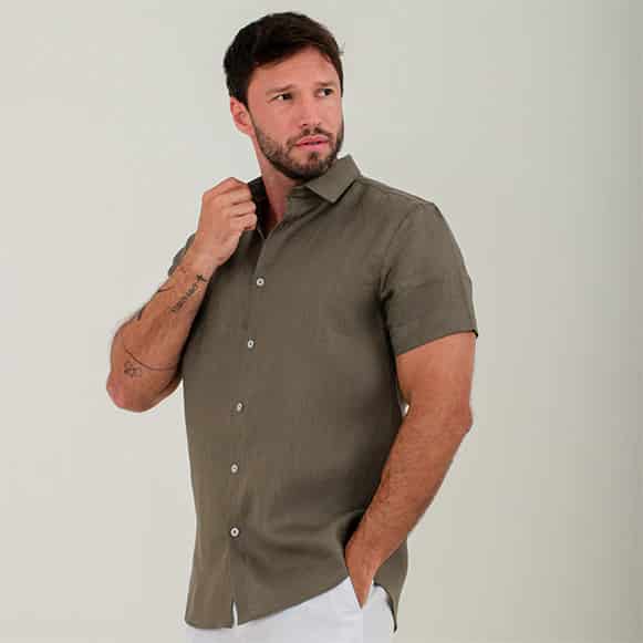 CAMISA MC 100% LINO HOMBRE - miniatura 16