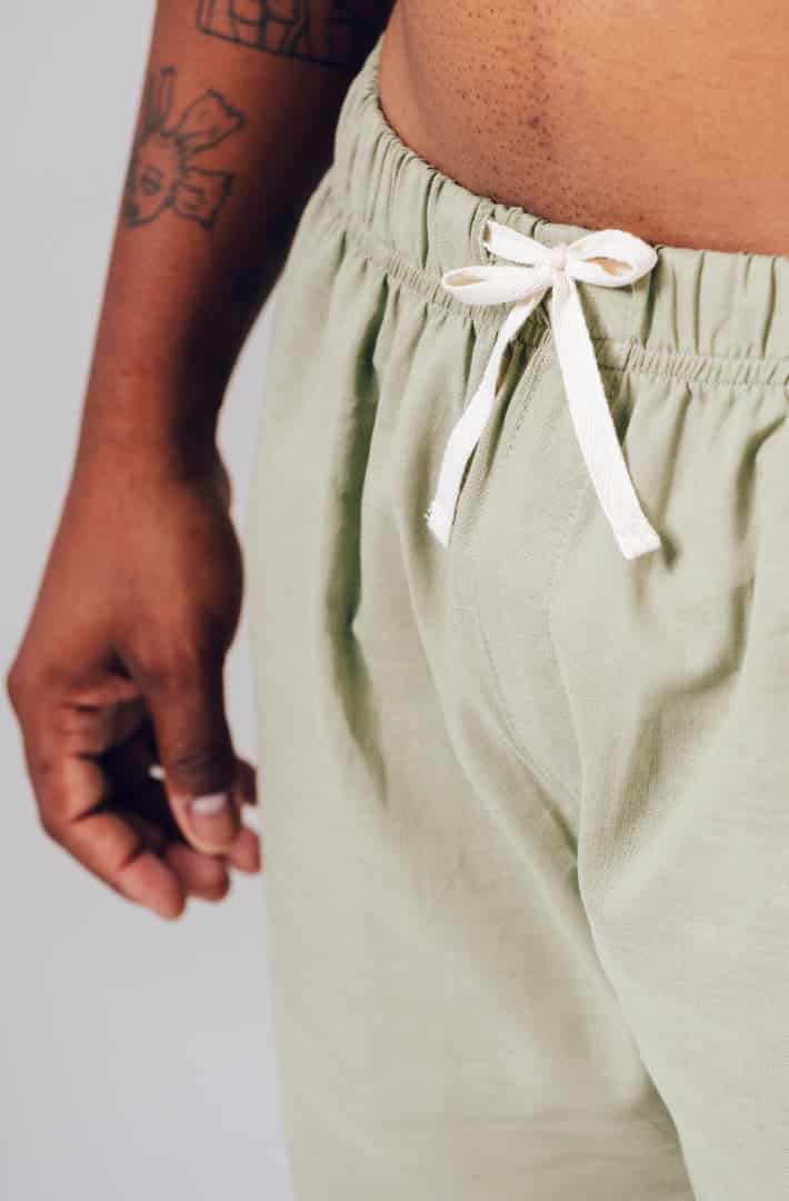 Short lino verde eucalipto - miniatura 7