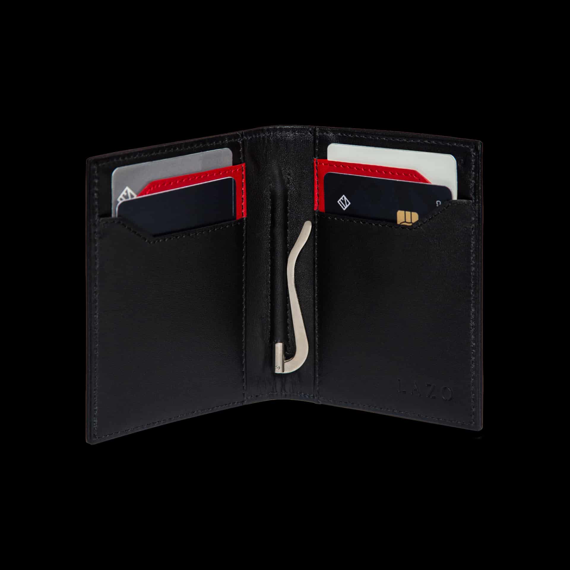 Billetera Compact con Clip (Carbono-Negra-Roja) — Con Grabado de Iniciales - miniatura 2