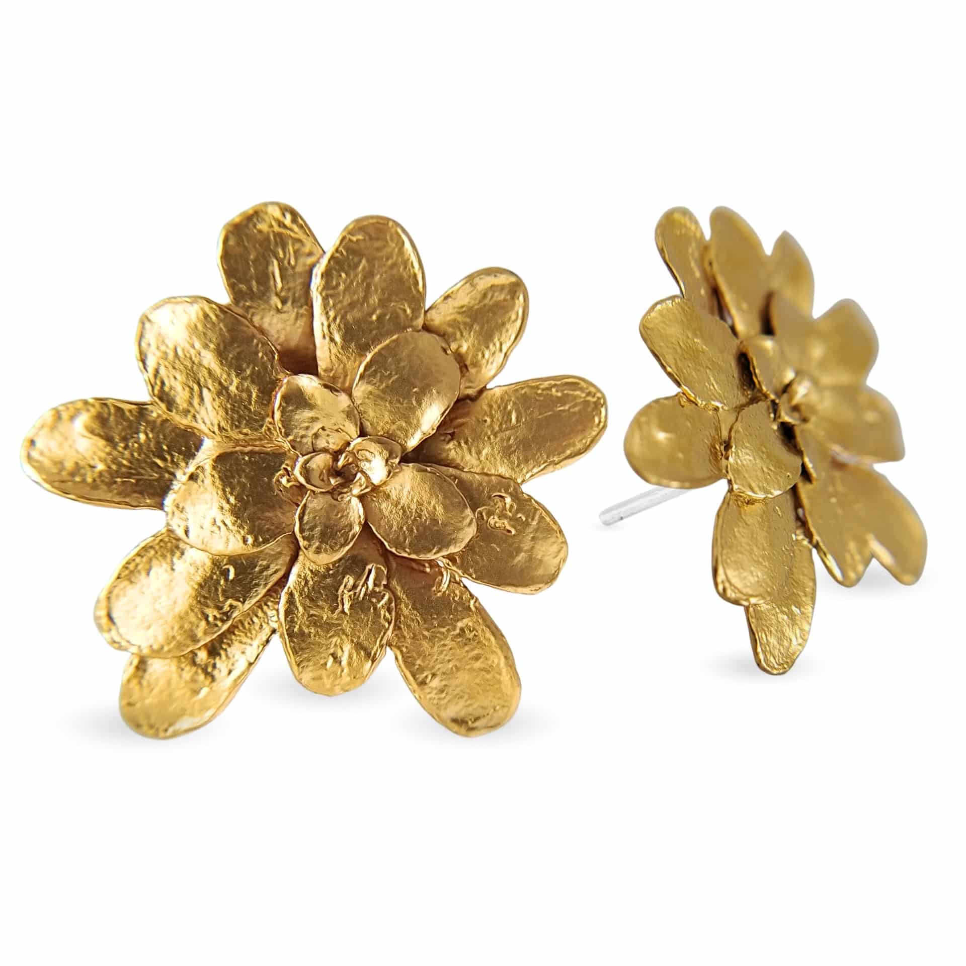 Aretes suculenta Lina en plata con baño de oro - miniatura 1