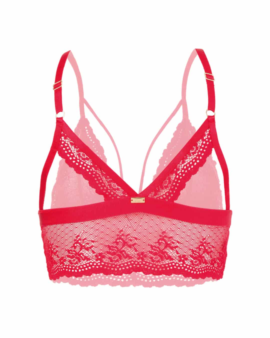 Bralette en encaje y malla - ONE LOVE ROJO - miniatura 5