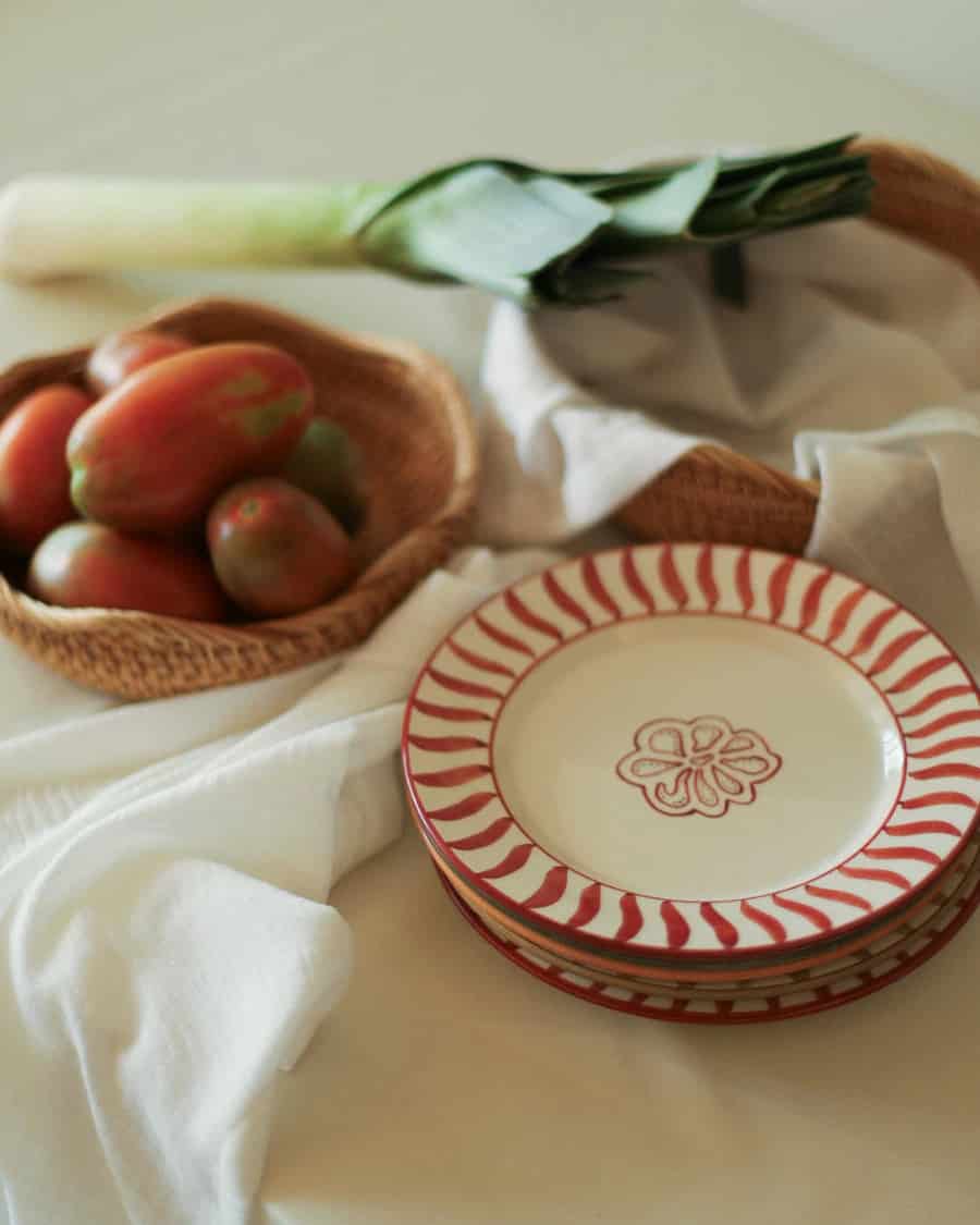 PREORDER - SET X4 DESSERT PLATE - TOMATO - miniatura 2