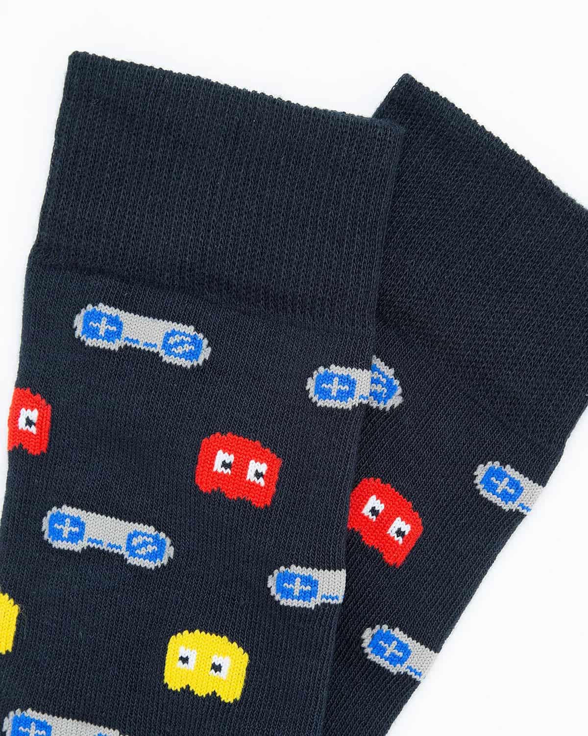 Medias Algodón Estampado Pacman - Fondo Azul - miniatura 2