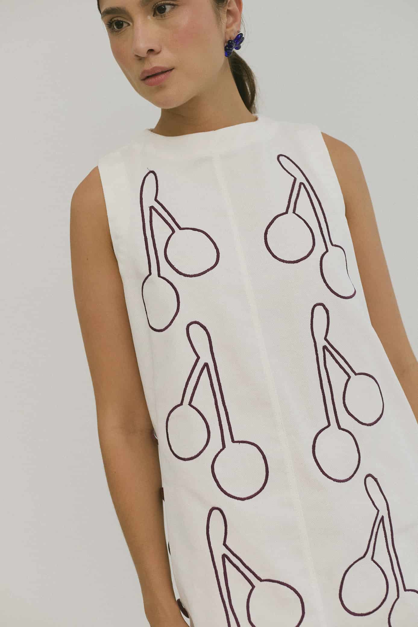 Vestido Anfitriona Cherries Crudo - miniatura 13
