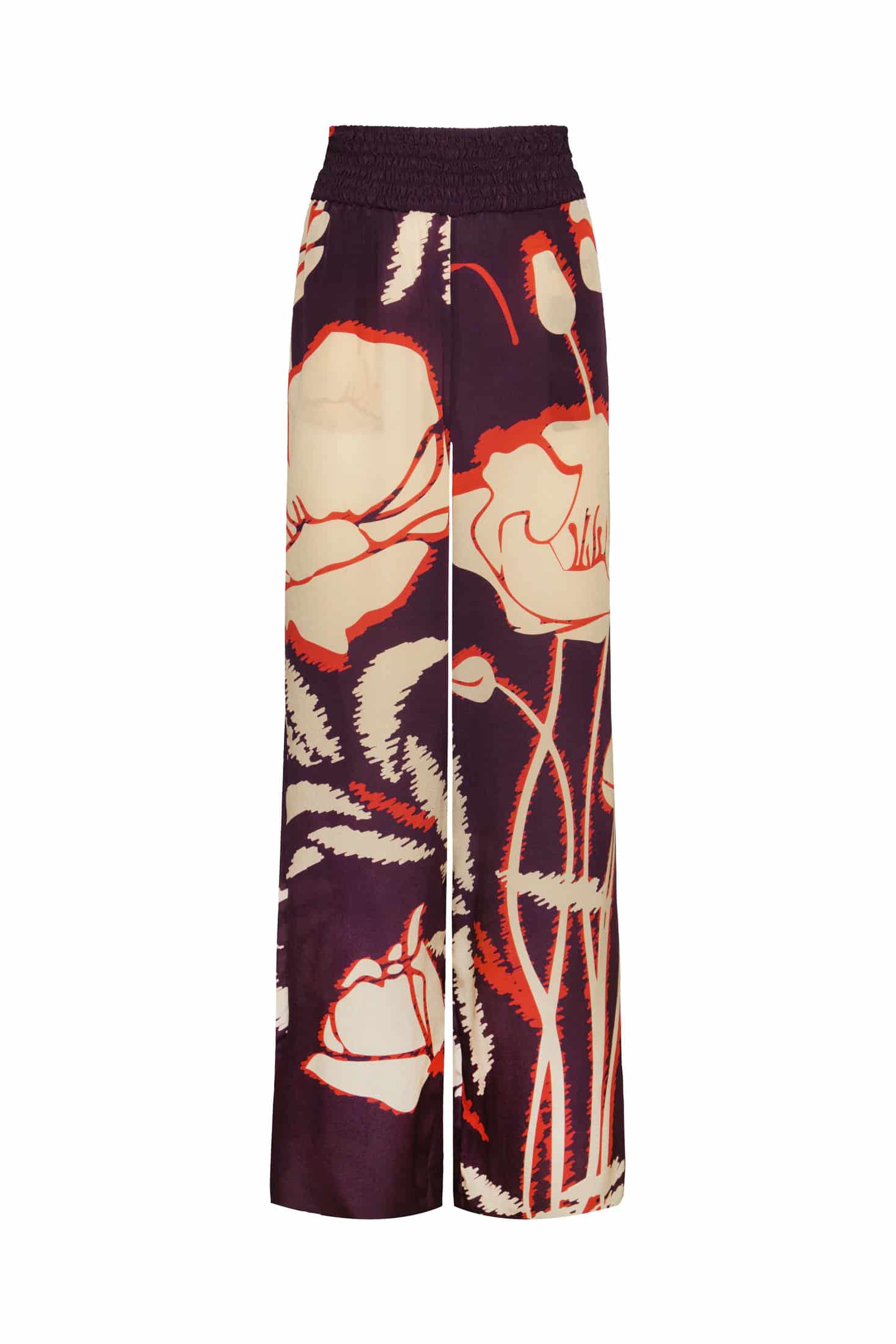 San Cipriano Crepe Chine Pants / Purple Gladiolos - miniatura 1
