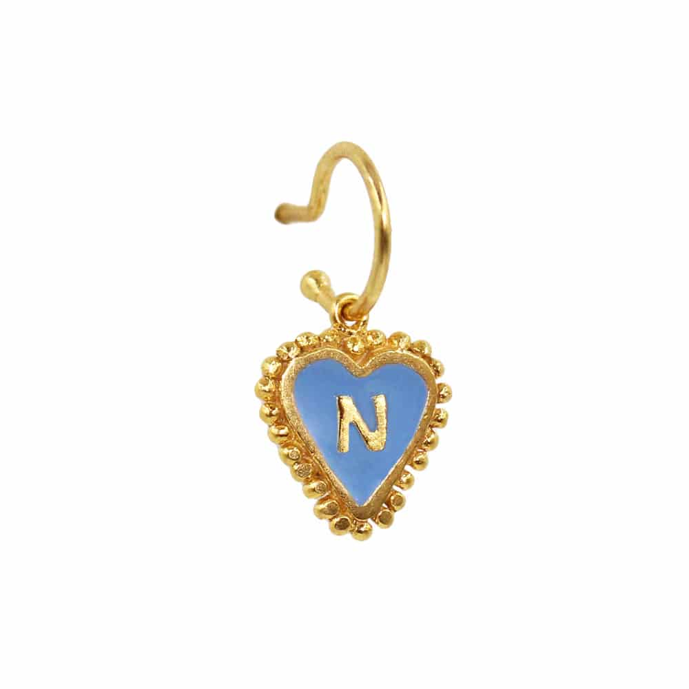 PreOrder Baby Hoops 9mm Letra Heart Plata - miniatura 40