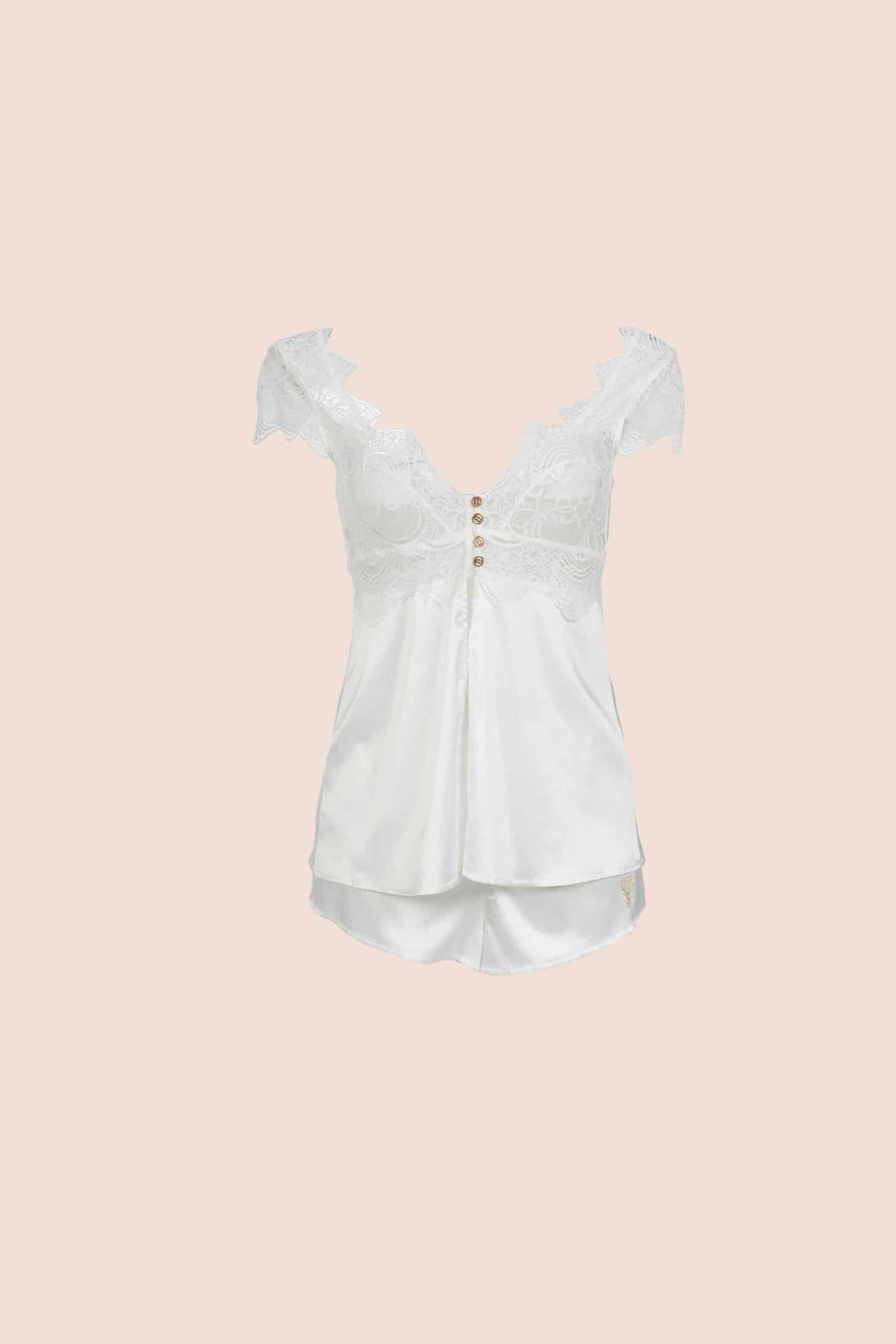 PIJAMA SHORT ELLIPSE ROMÁNTICA CRUDO - miniatura 3