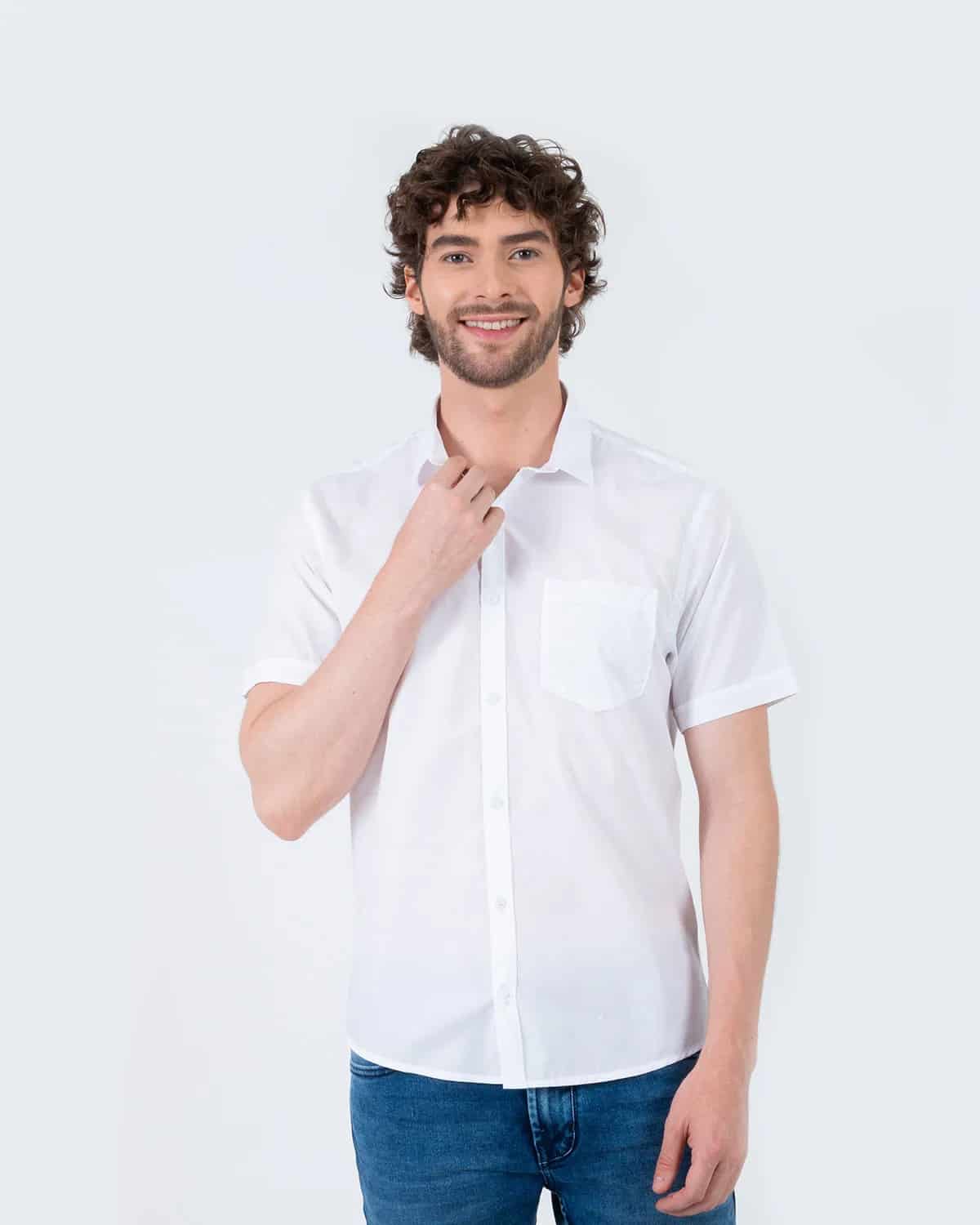 Camisa blanca manga corta para hombre - miniatura 85