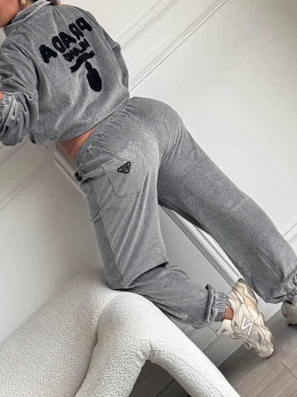 CONJUNTO PRADA GRIS TELA TOALLA - miniatura 3