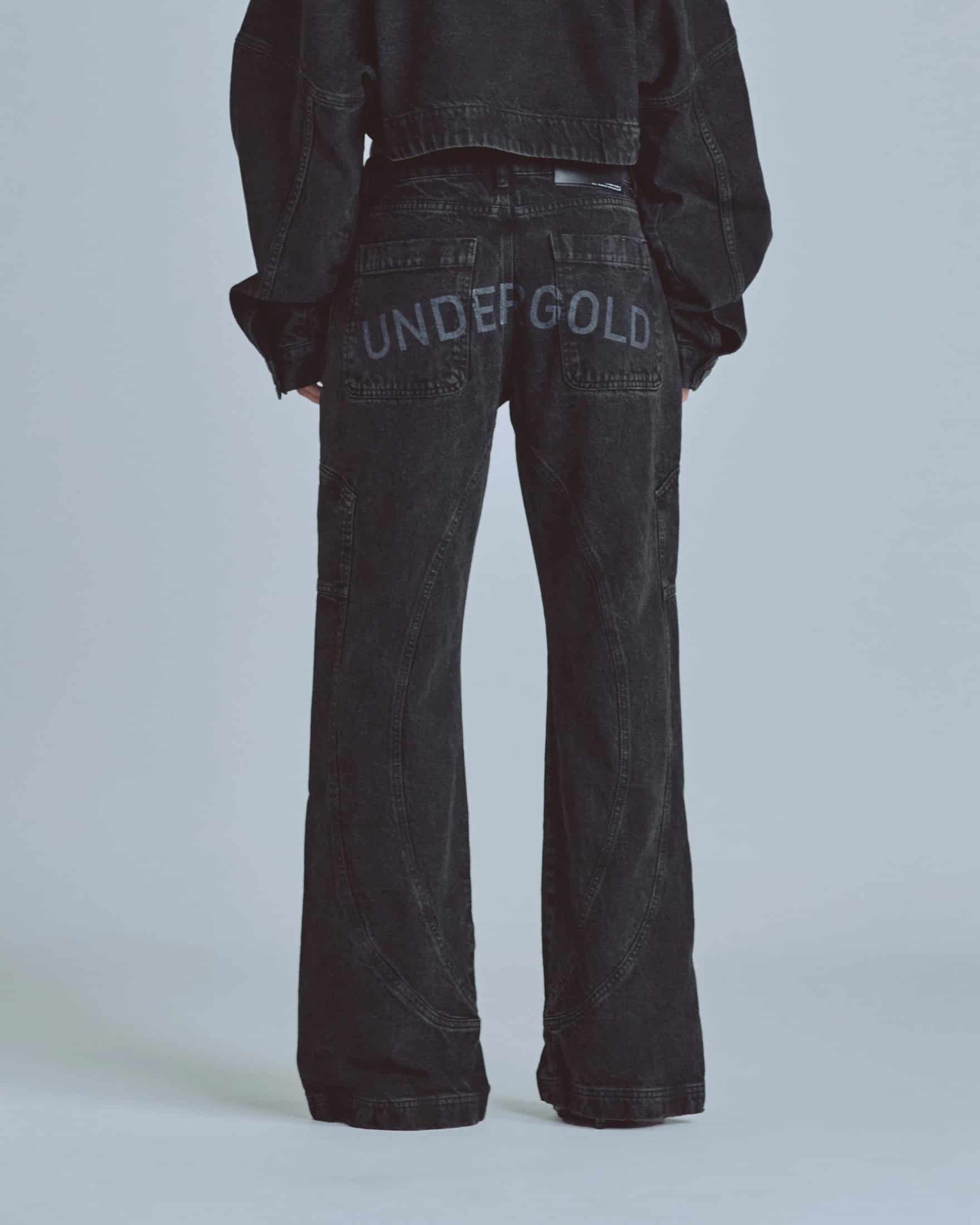 W Basics UNDERGOLD Panelled Wide Jeans Black - miniatura 2