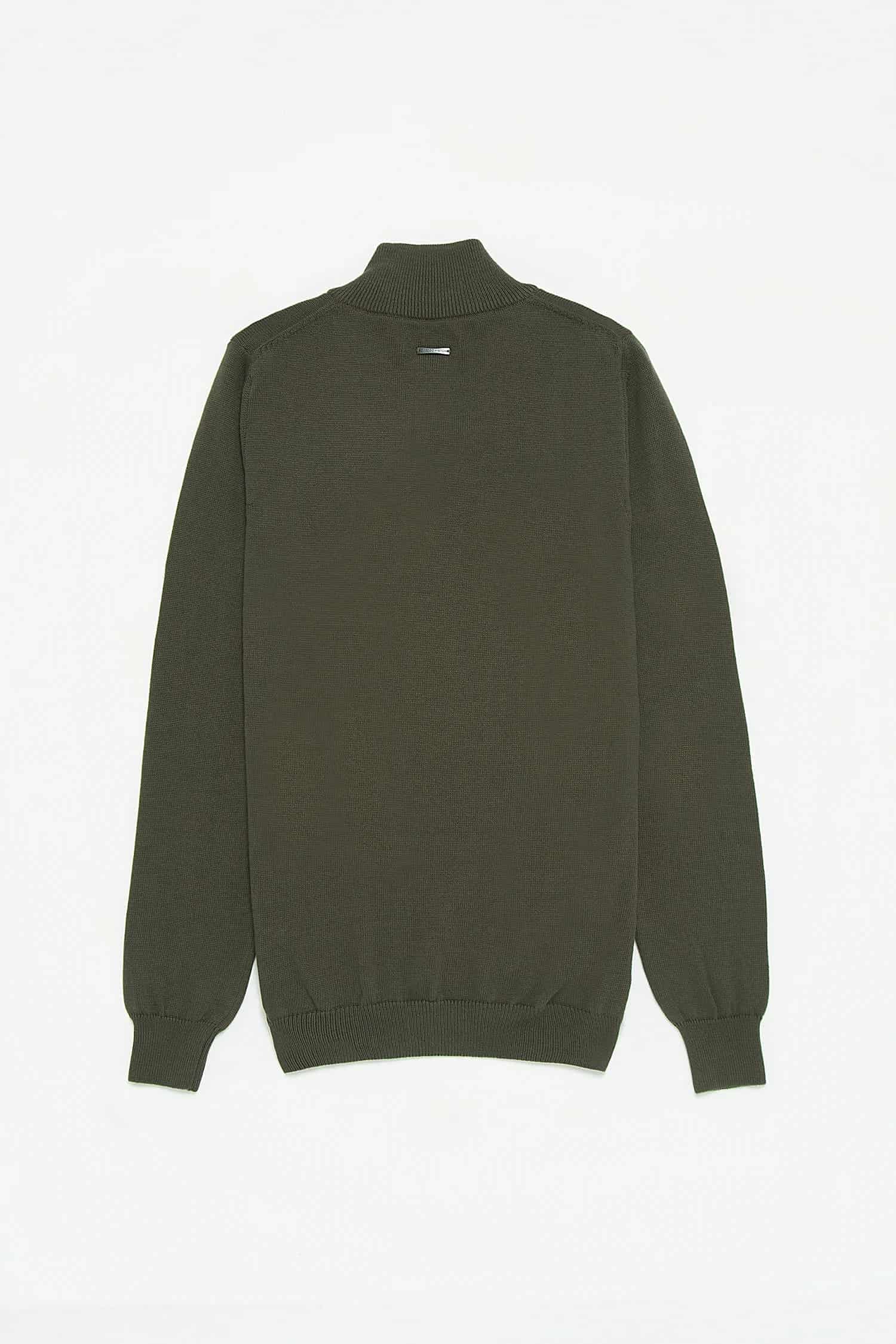 Saco Half Zip Algodón Verde Militar - miniatura 4