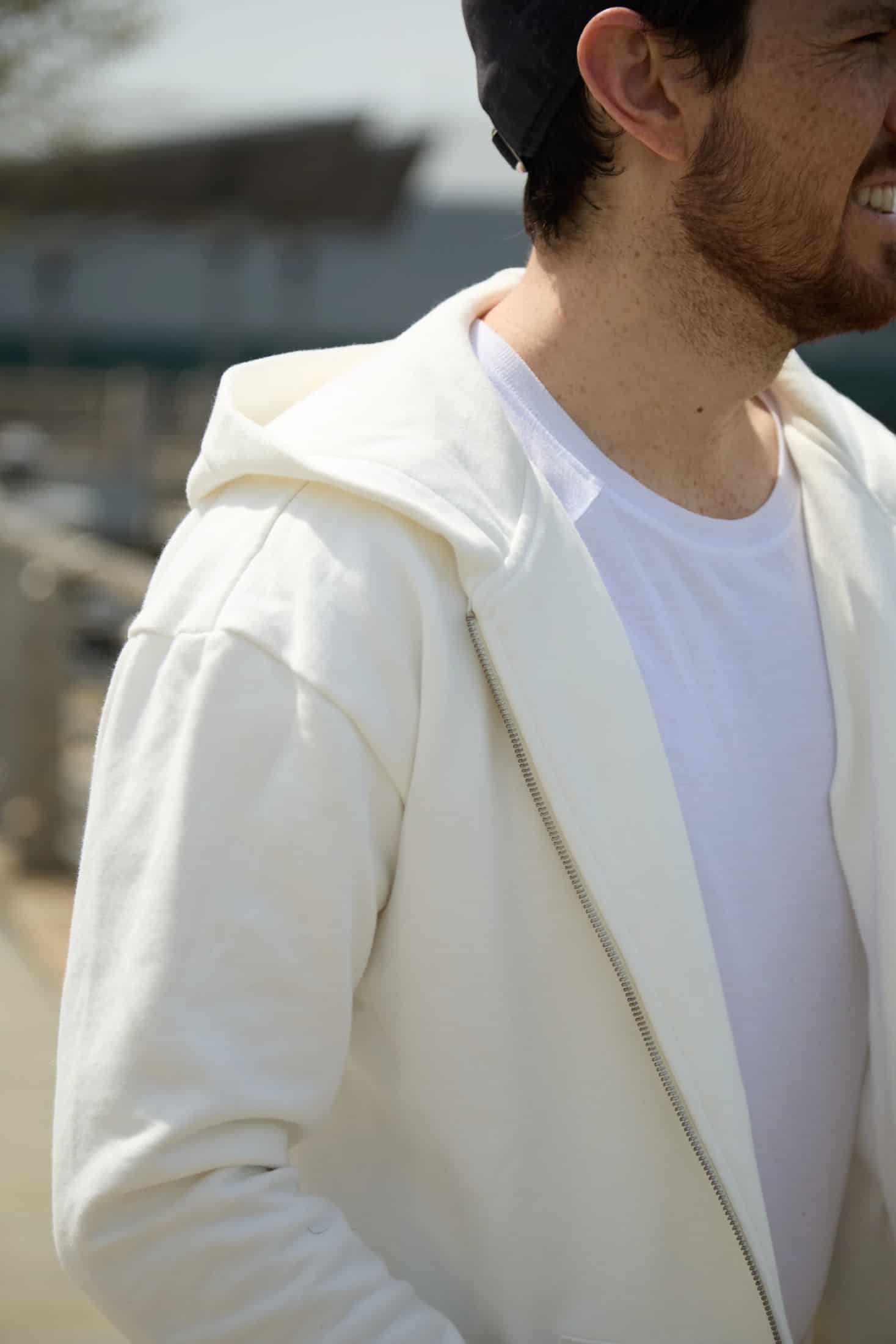 HOODIE DE CREMALLERA CREMA - UNISEX - miniatura 5