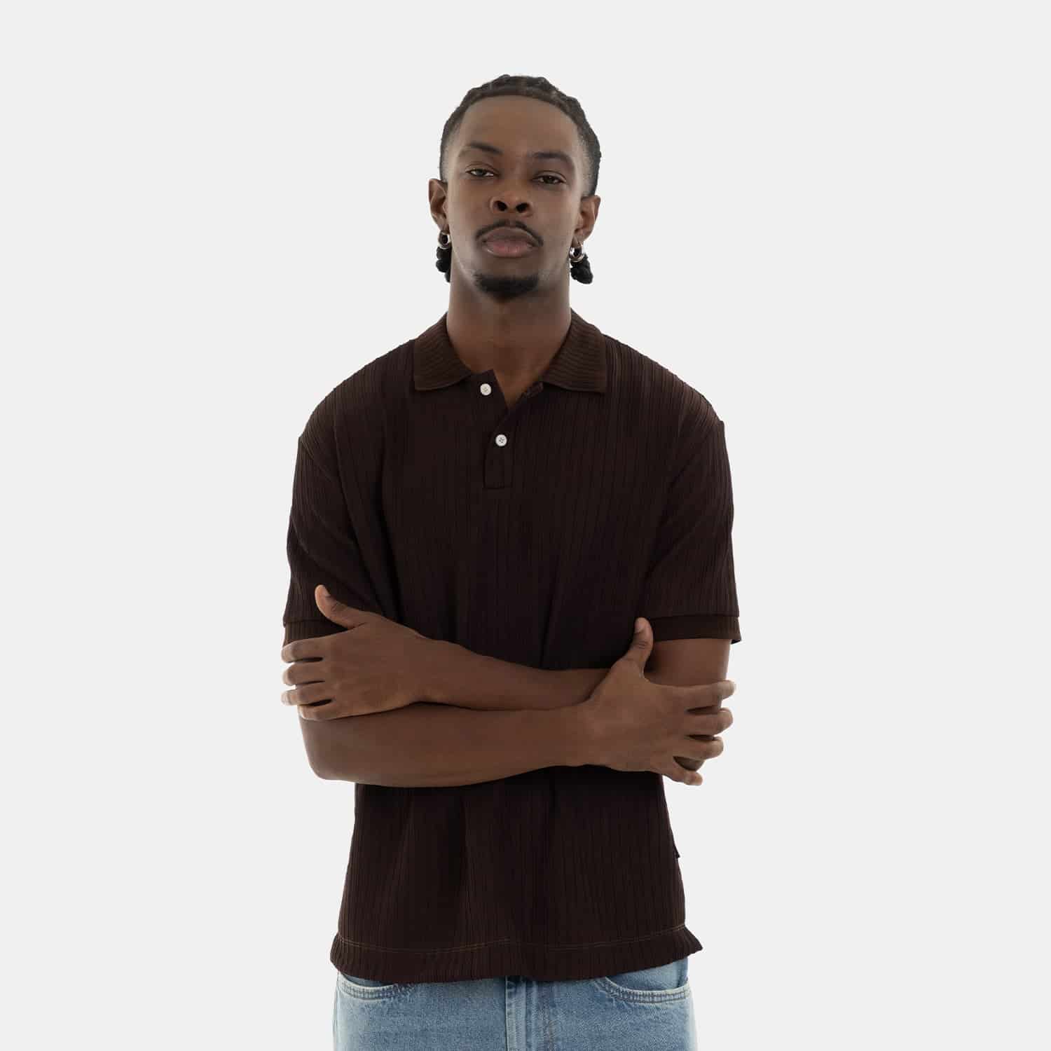 Refined Polo Knit Chocolate - miniatura 2