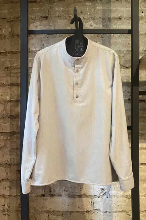 Camisa Para Hombre Manga Larga Blanca Estampado Símbolos - miniatura 2
