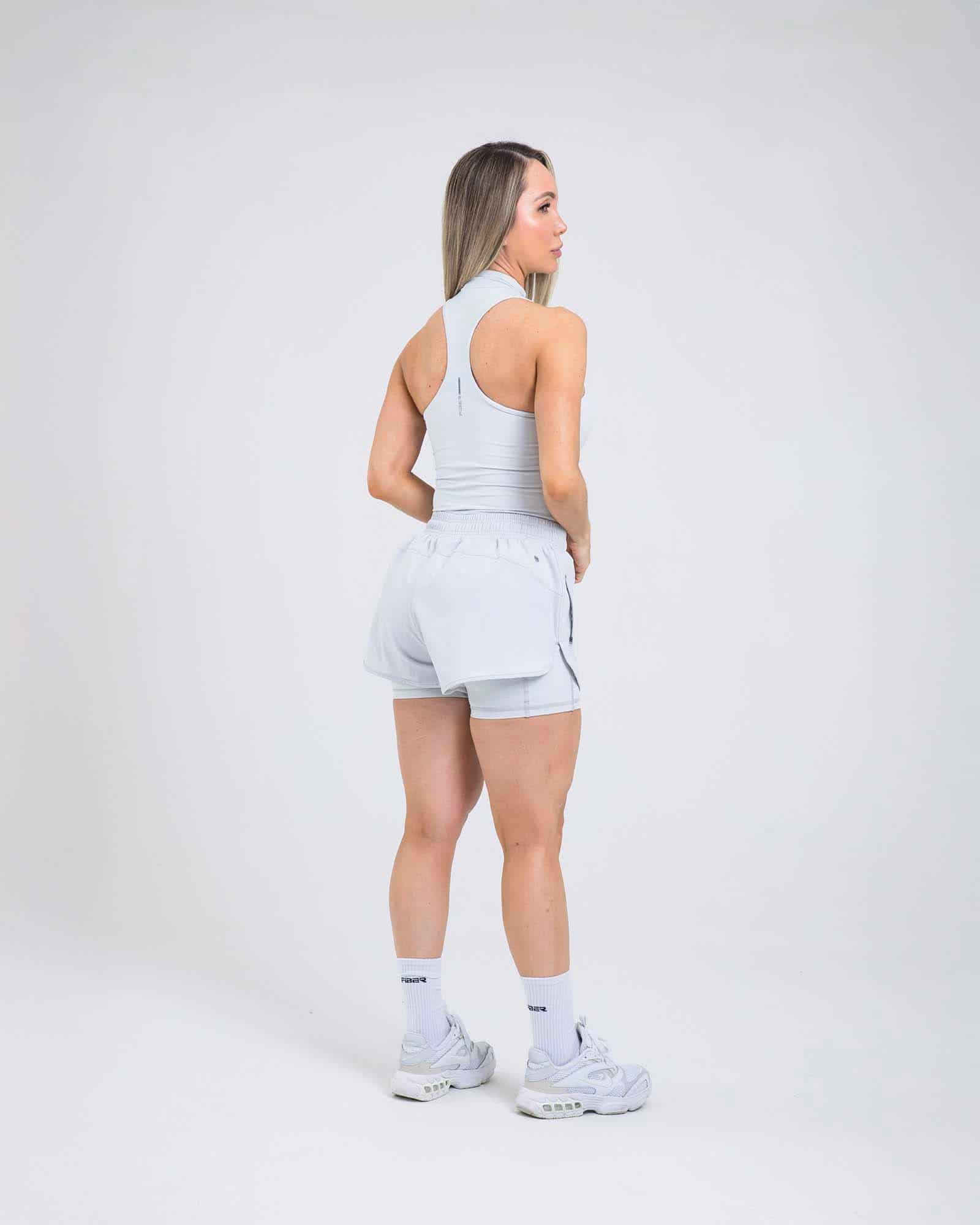 Short running trail dual gris cloud outdoor FIBER - miniatura 3