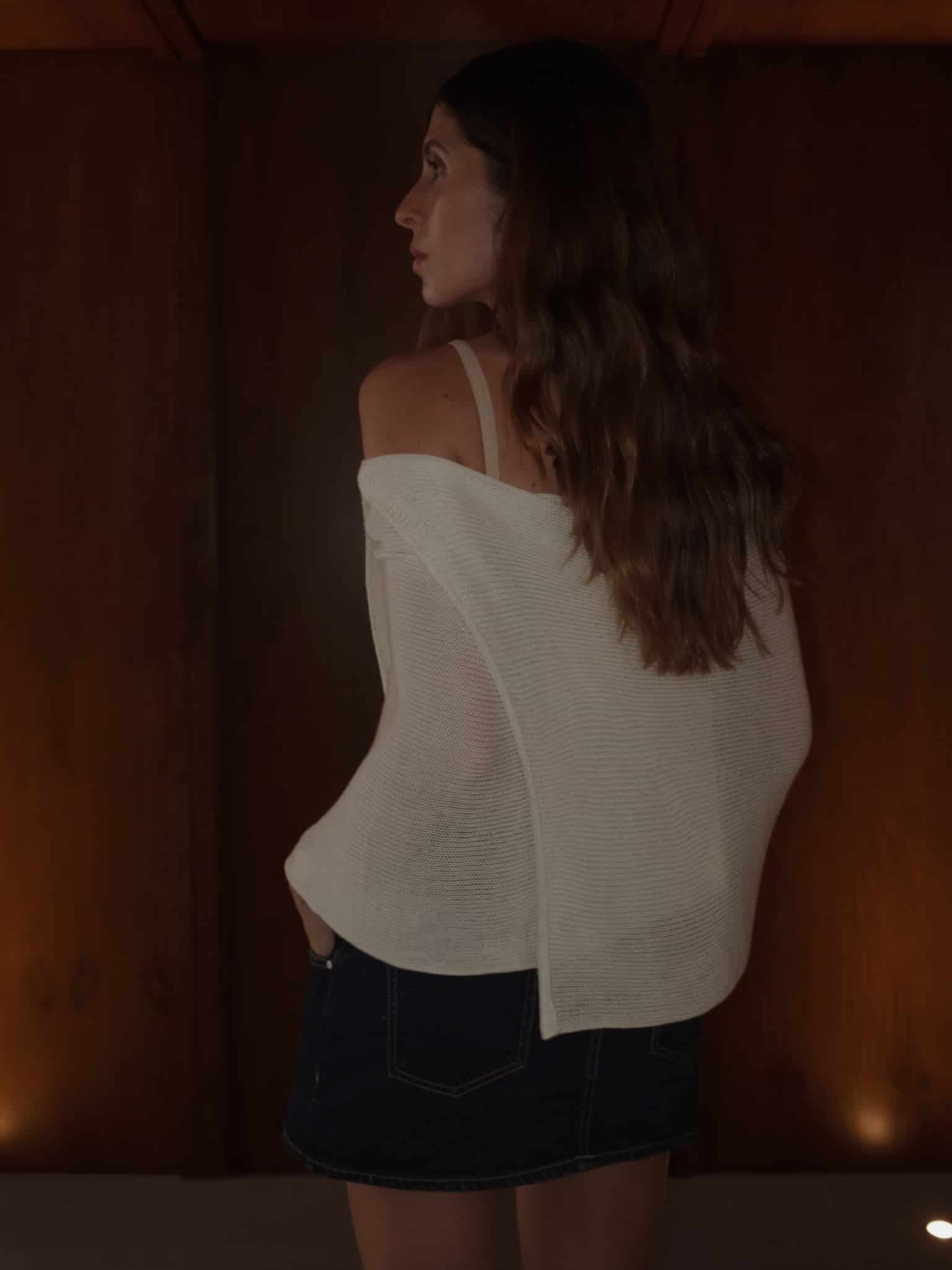 KNIT PONCHO - VANILLA - miniatura 7
