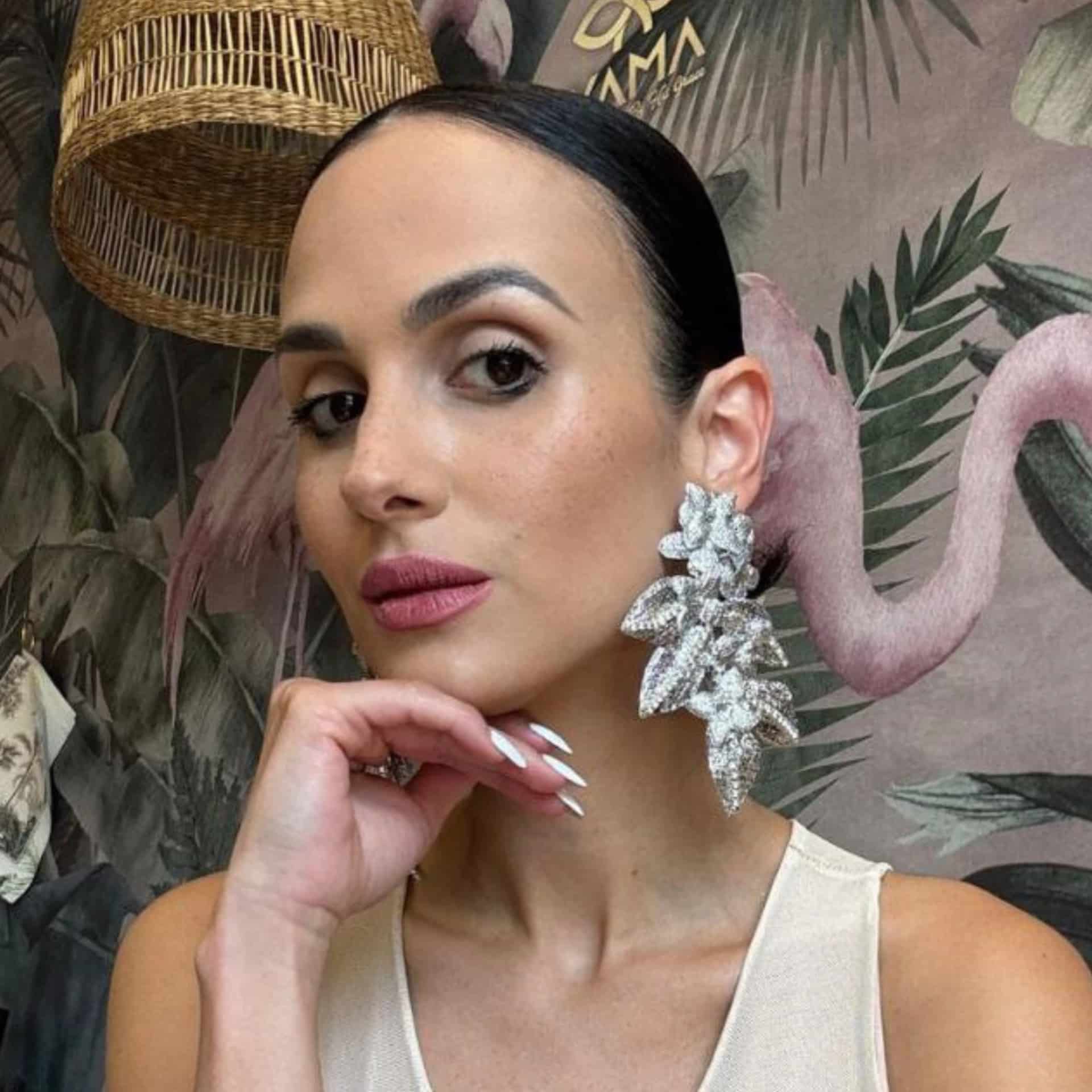 Silver Leaf Bloom Earrings - miniatura 4