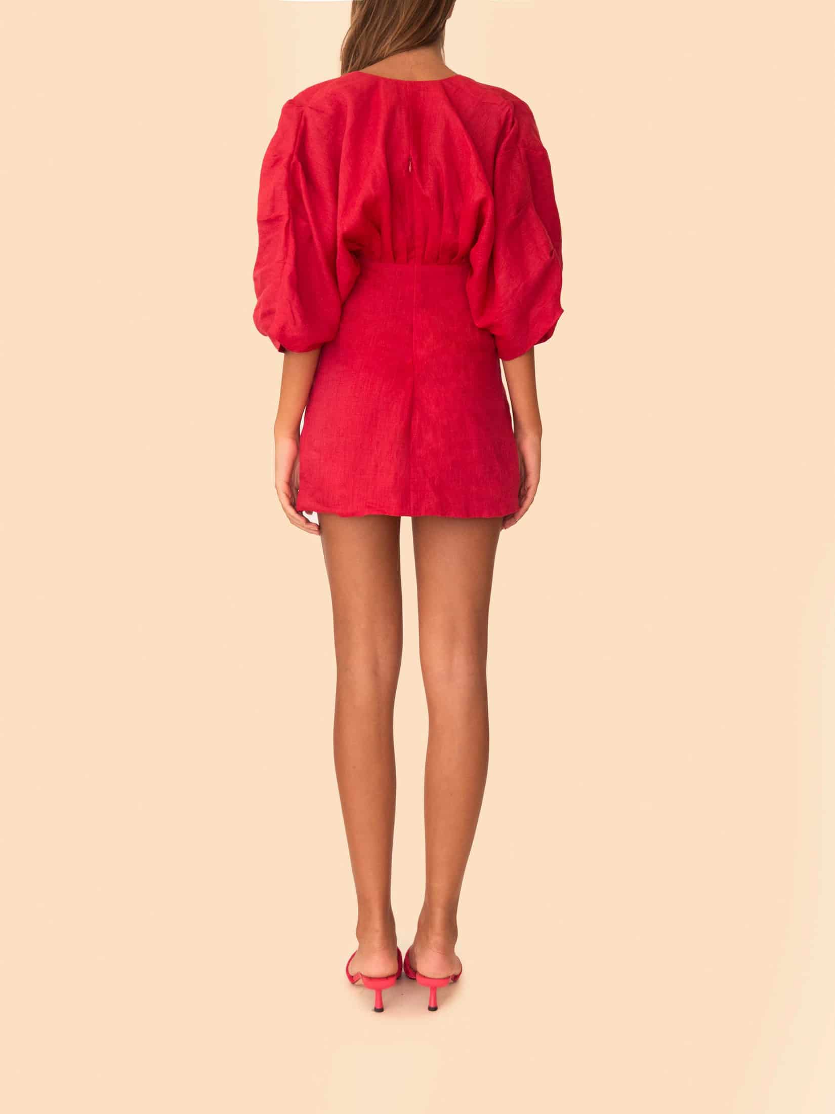 ABELLA MINI DRESS CHERRY RED - miniatura 3