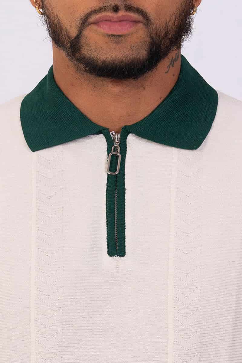 Polo textura verde cierre - miniatura 2