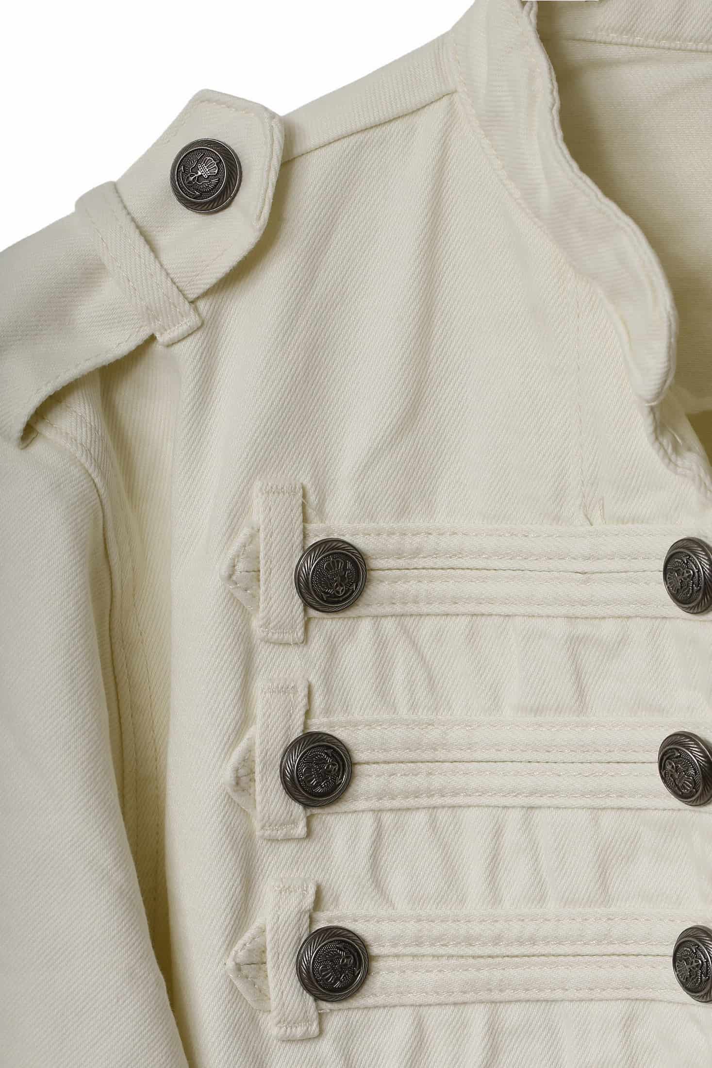 DENIM NAPOLEON JACKET, WHITE - miniatura 4
