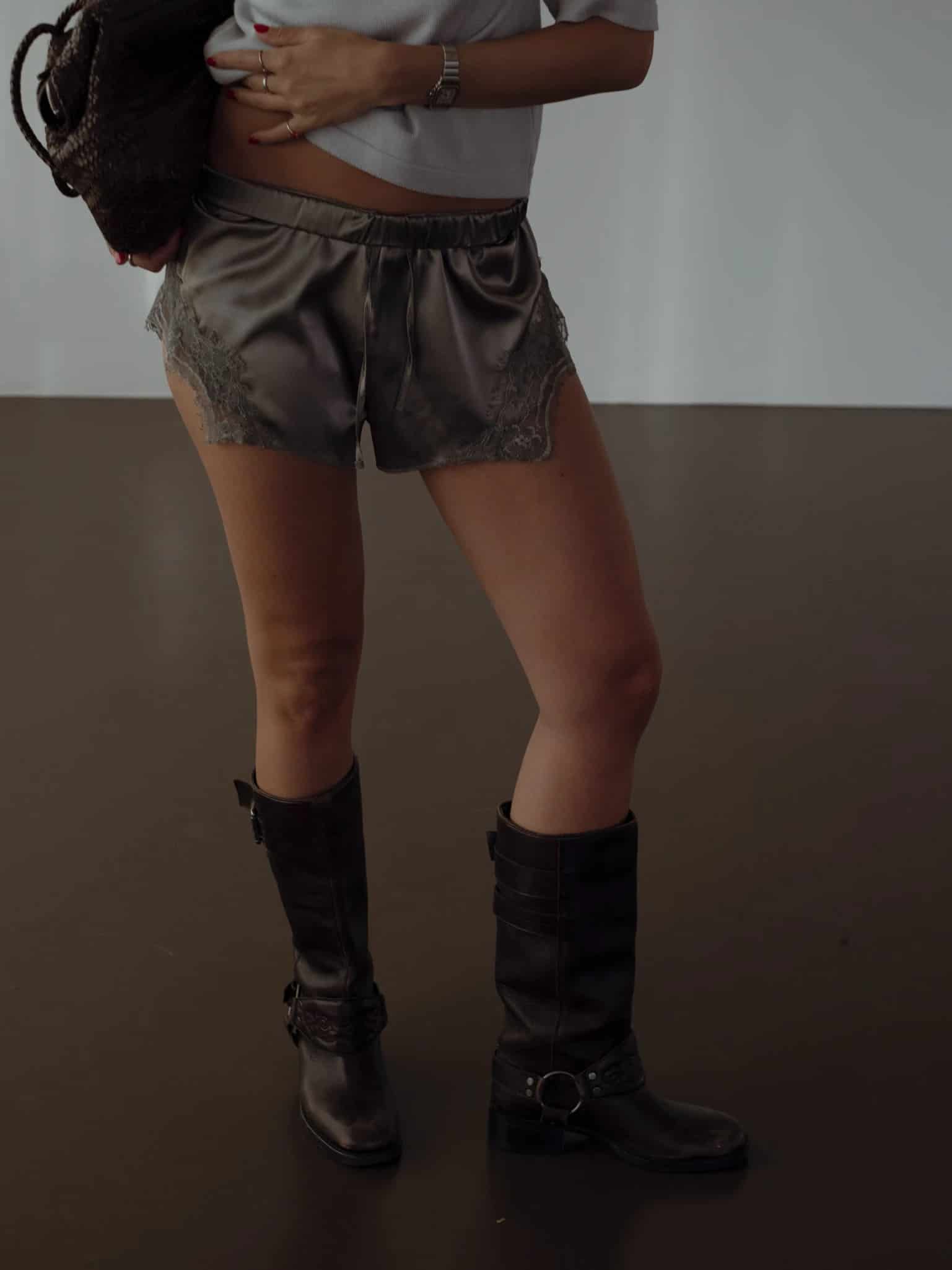 BLONDE MINI SHORT - GRAY - miniatura 1