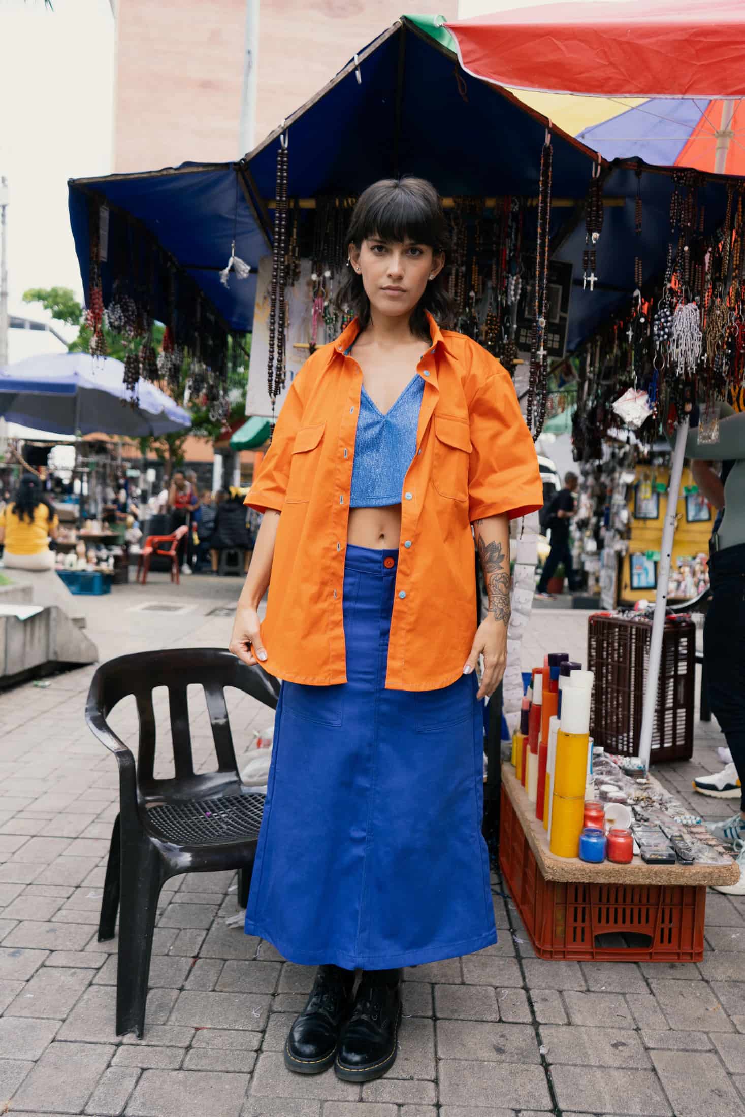 Camisa Desatín Orange - miniatura 1
