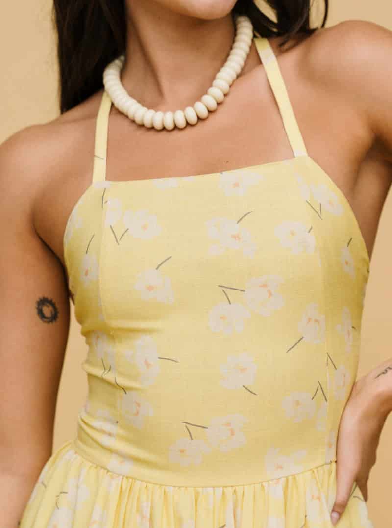 VESTIDO FLOR CANARIA AMARILLA - miniatura 4