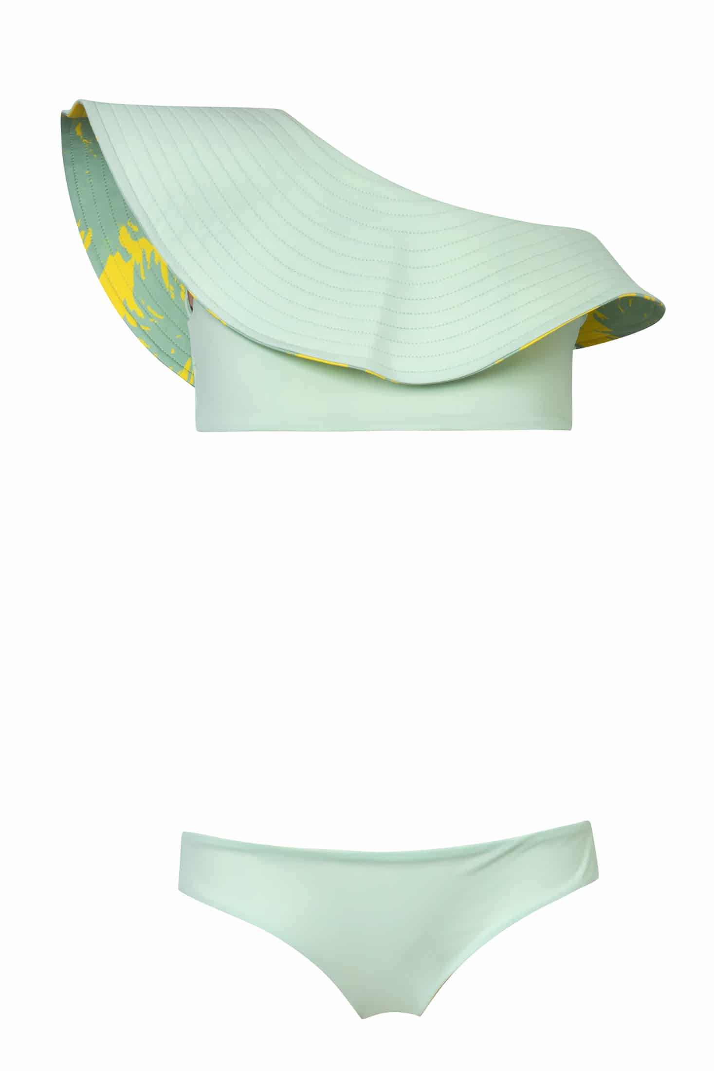Mini Sunset Waves / Lime Palms - Mint - miniatura 3