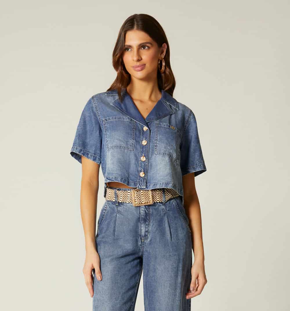 Blusa boxy  manga corta - miniatura 2