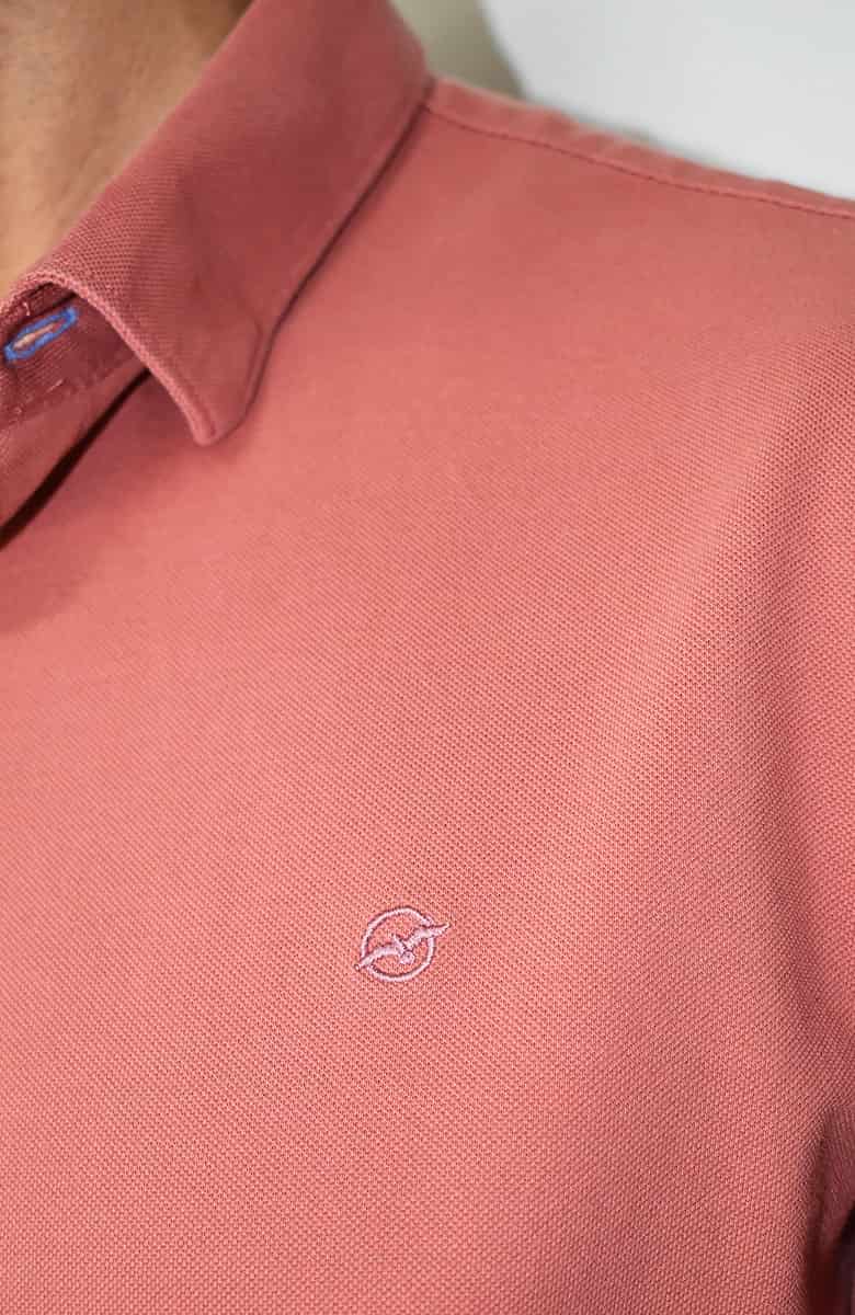Sobrecamisa en tela Piqué Terracota para Hombre - miniatura 2