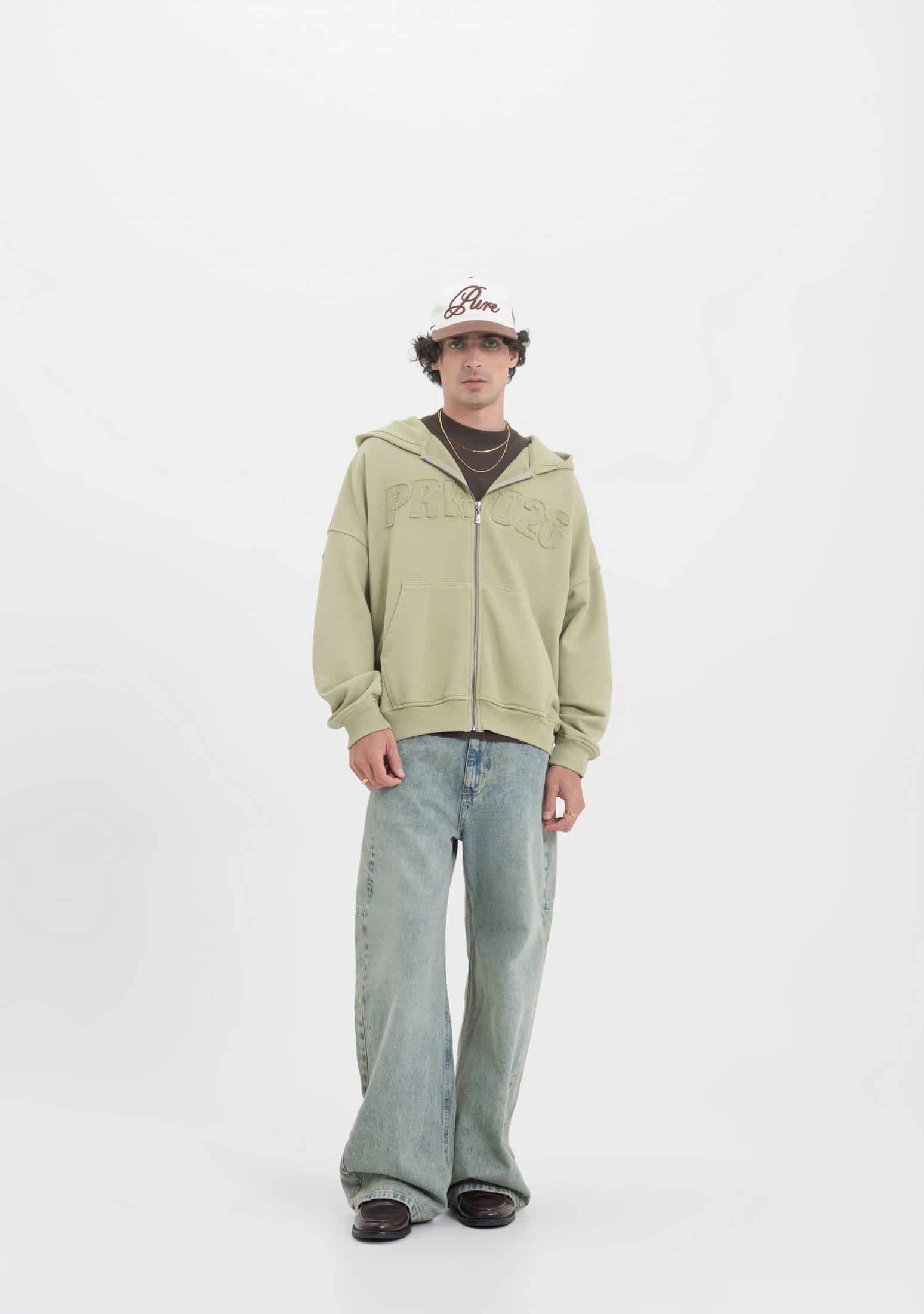 Across The Lines Green Zip Hoodie - miniatura 5