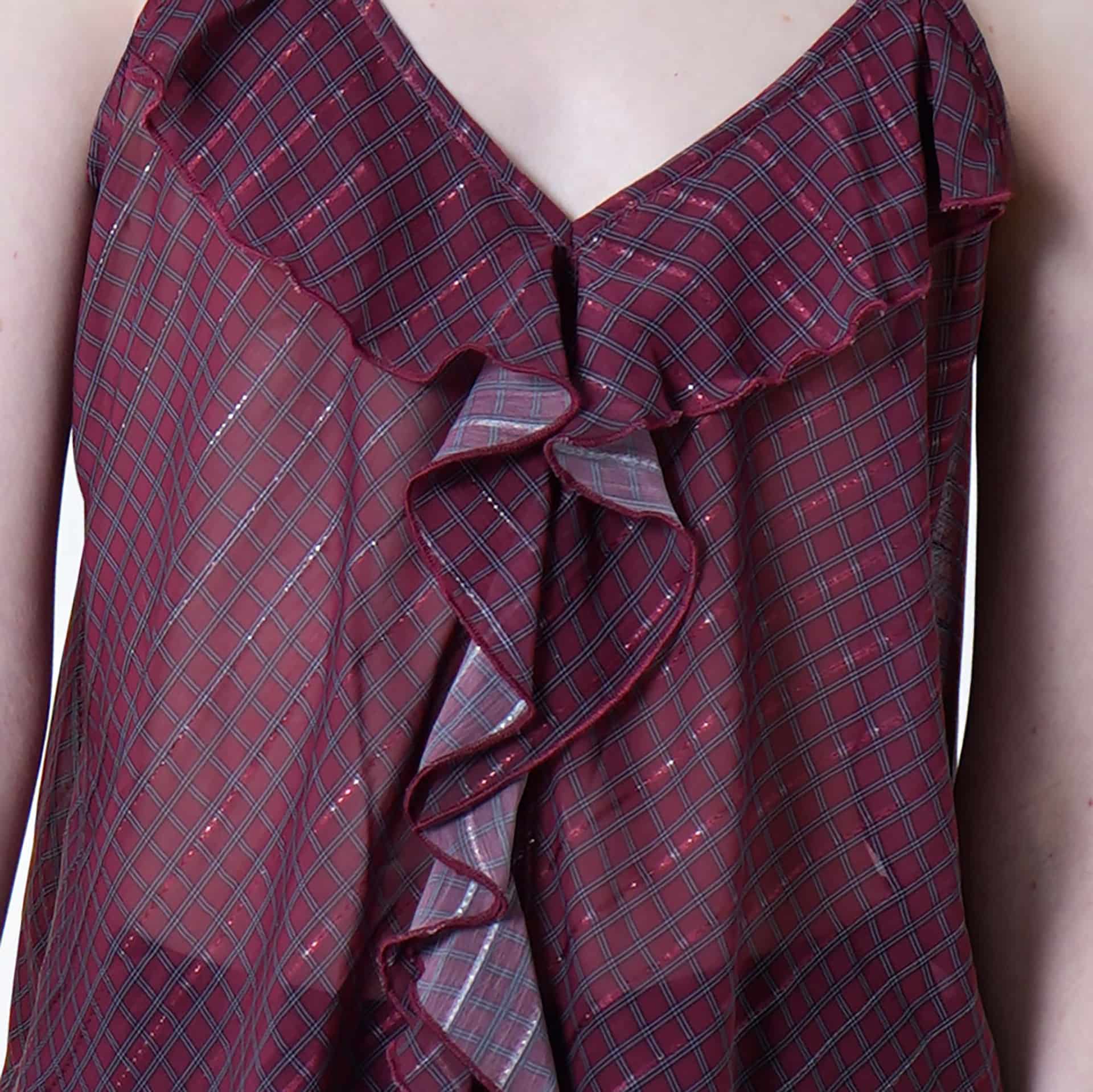Blusa Cuello V Manga Tiras - miniatura 4