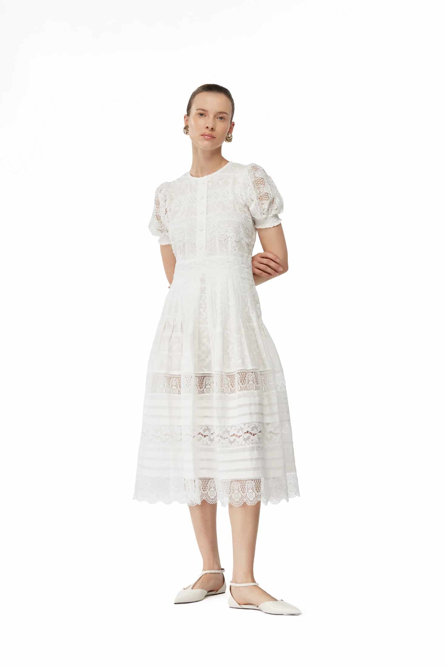 ETOILE MIDI DRESS WHITE - miniatura 1