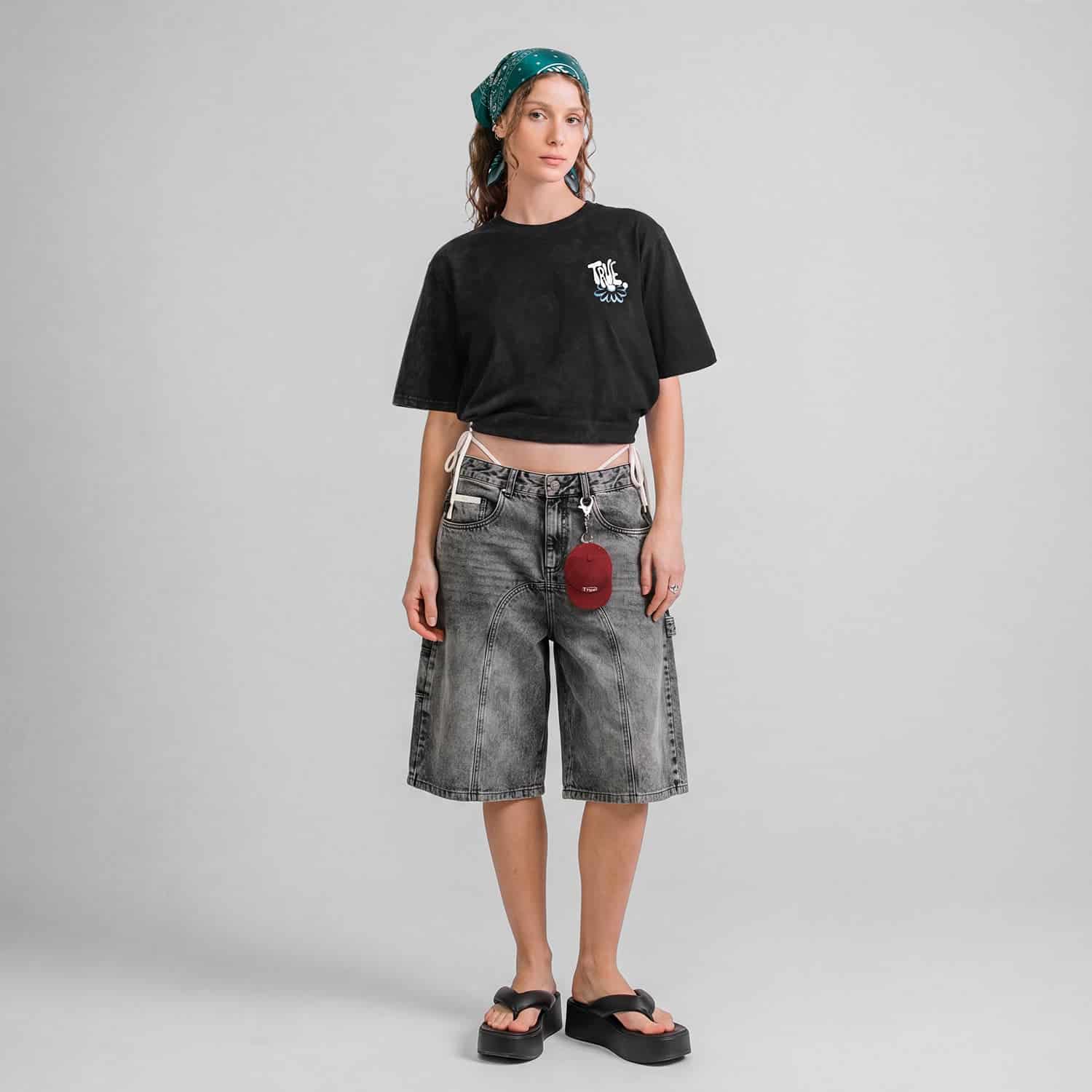 Bloom Boxy T-Shirt - Washed Black - miniatura 3