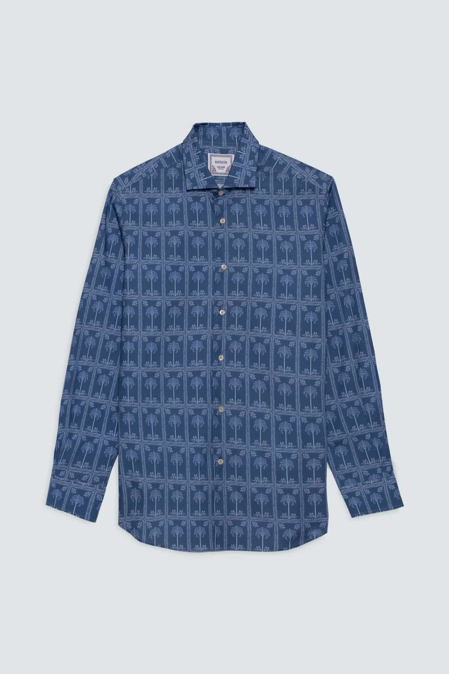 Men's cotton shirt navy nurata - miniatura 1