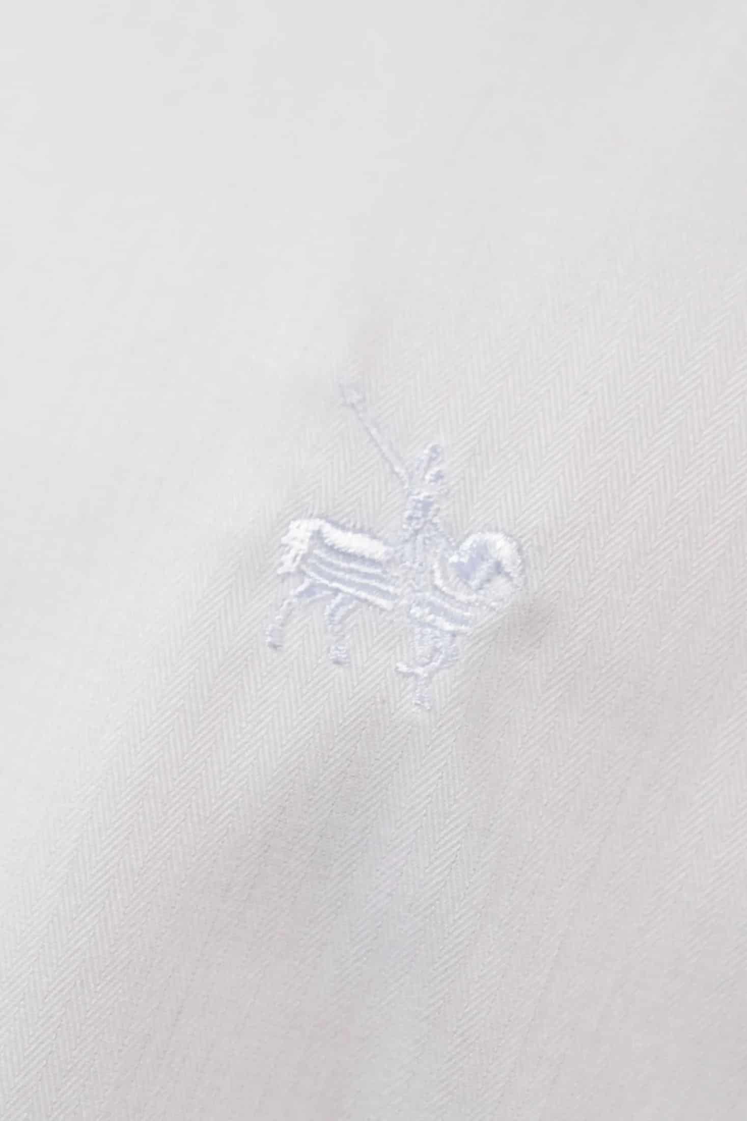 Camisa Herringbone Cuello Corbata Hombre Blanco - miniatura 8