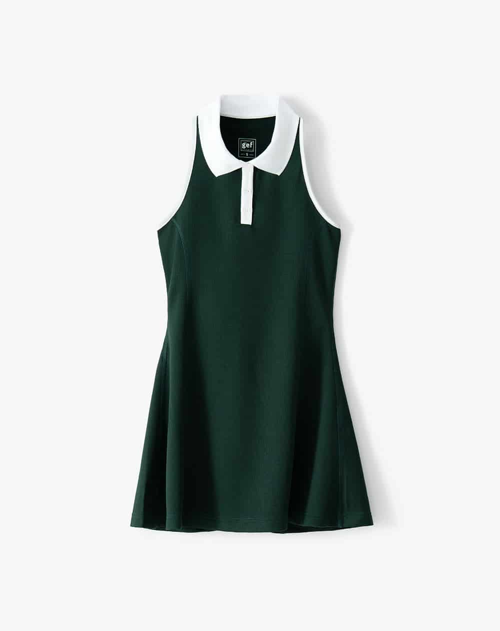 Vestido deportivo tipo polo verde mujer - miniatura 7