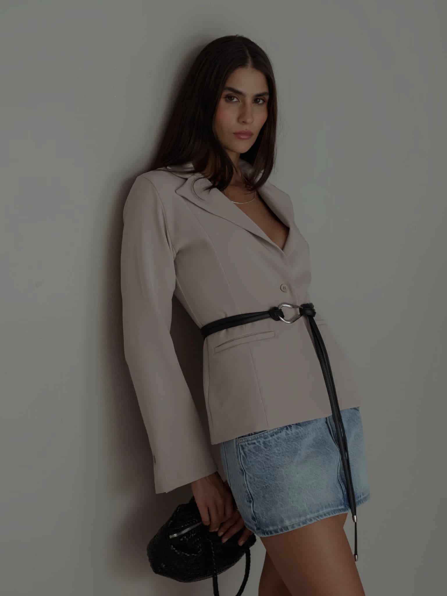 WAIST CLASSIC BLAZER - SAND - miniatura 1