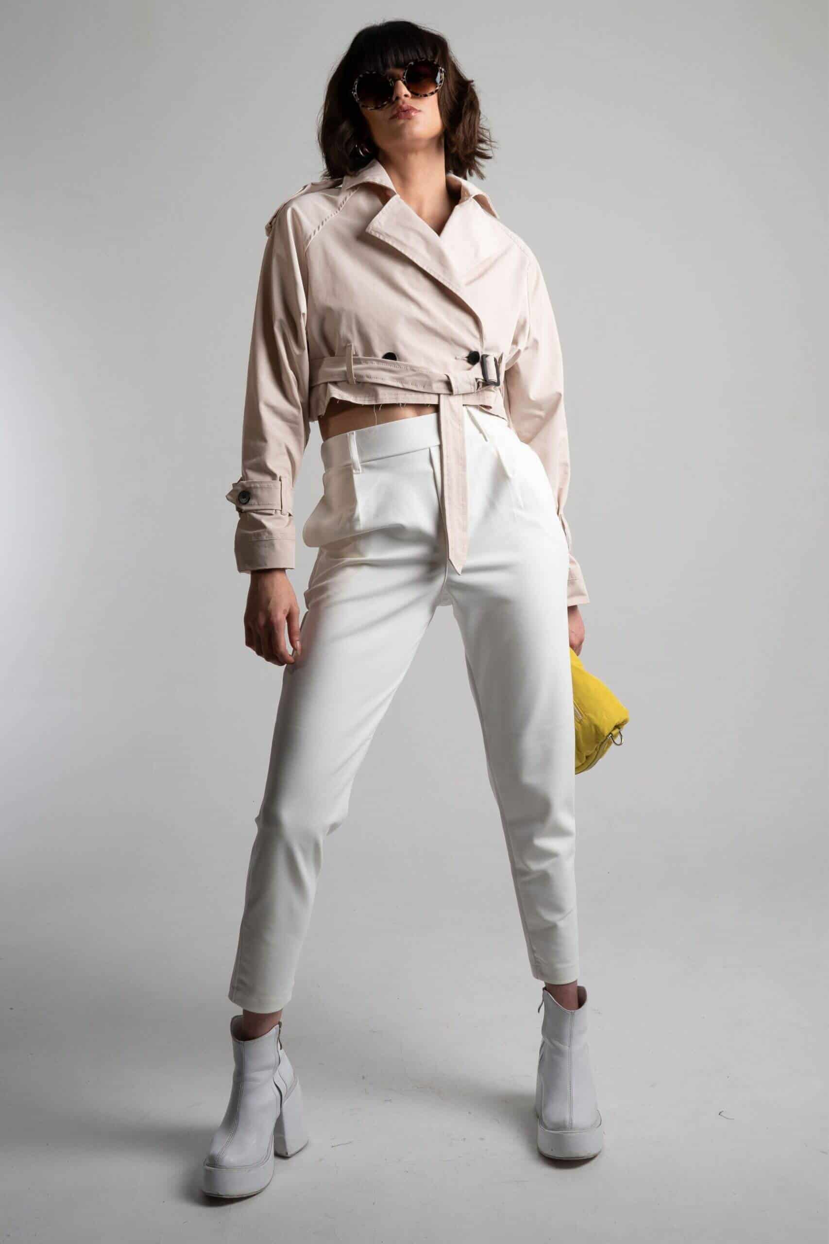 Gabardina Corta Beige - miniatura 3